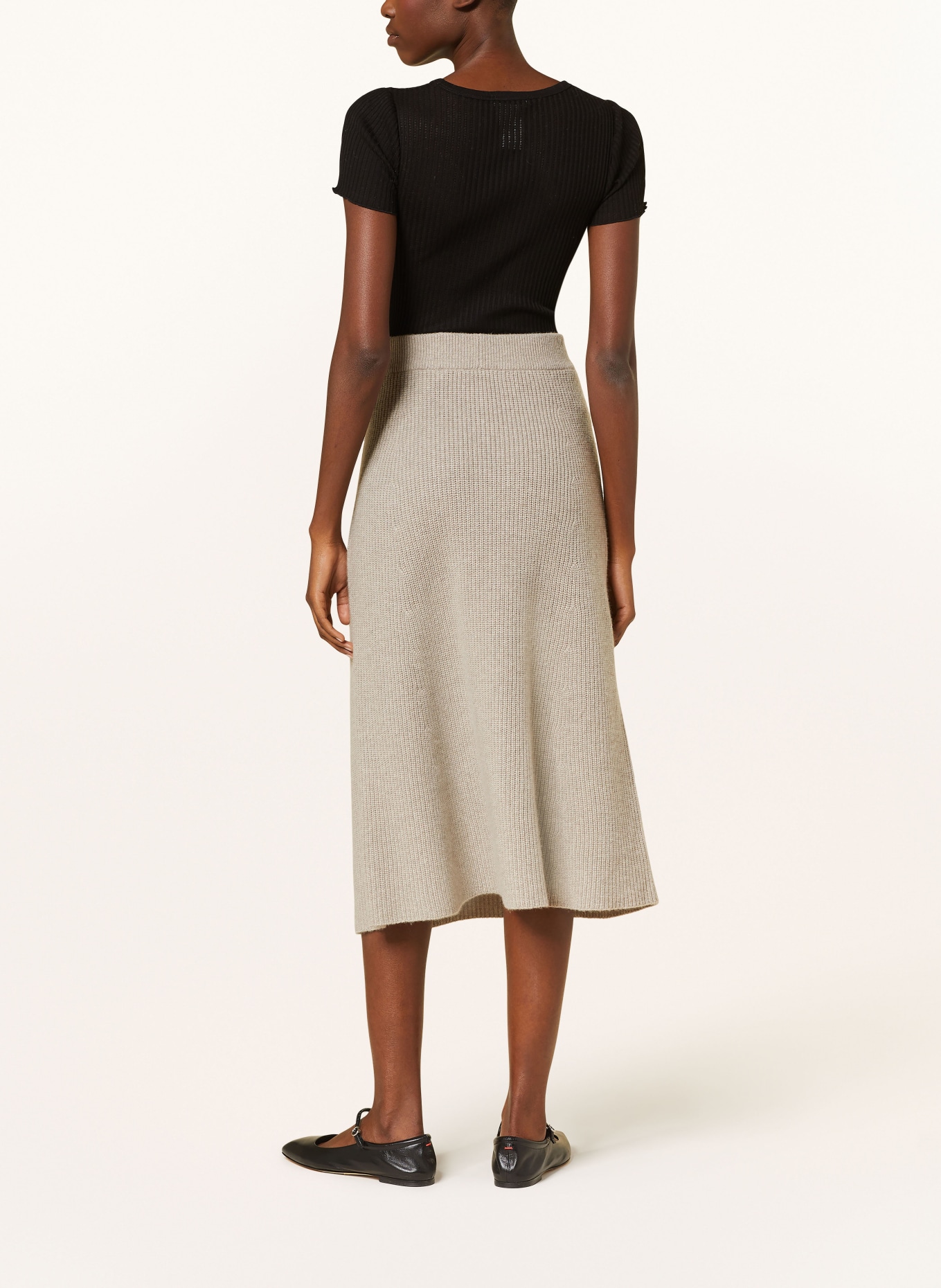 (THE MERCER) N.Y. Knit skirt in cashmere, Color: TAUPE (Image 3)