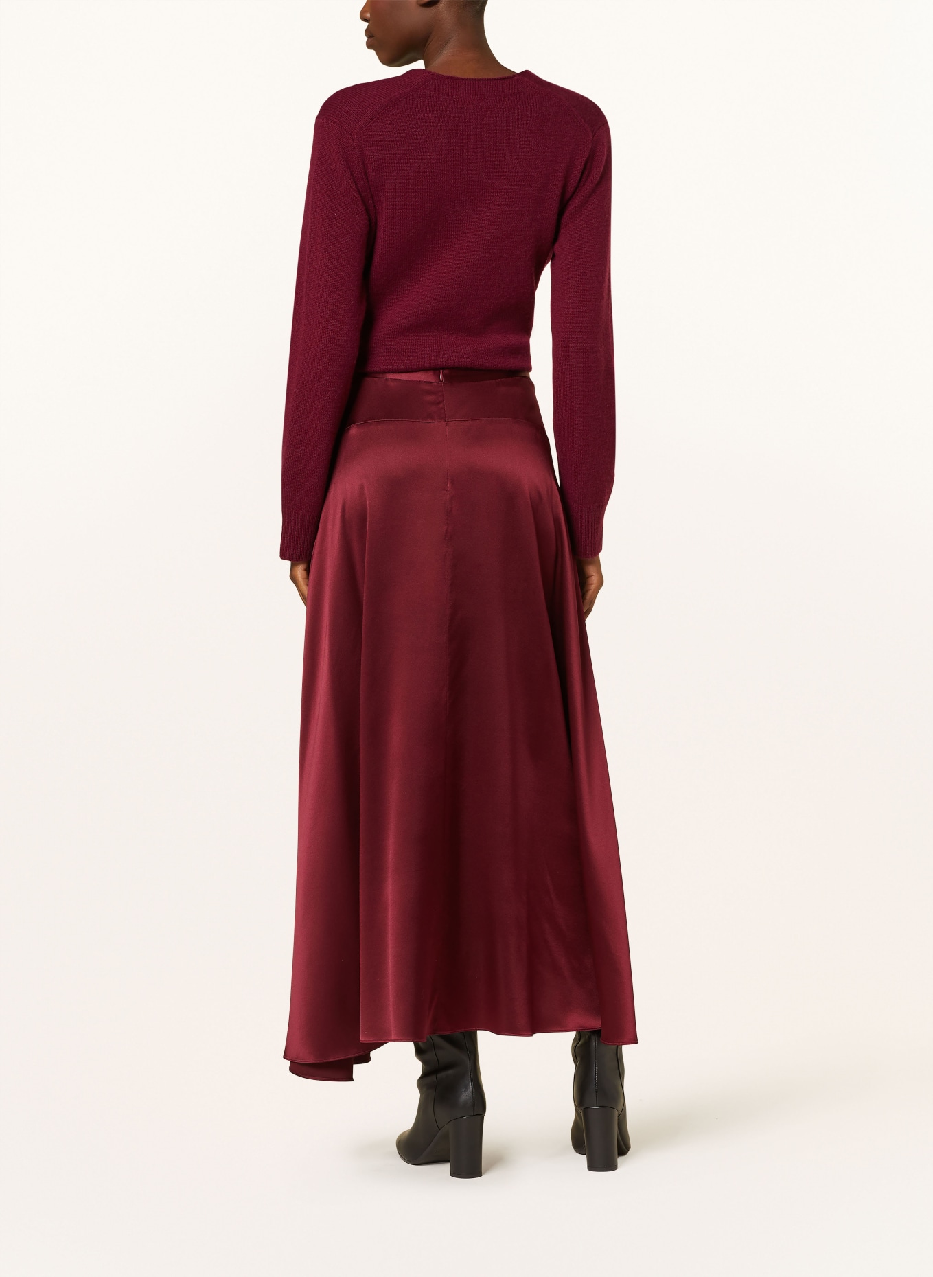 (THE MERCER) N.Y. Hedvábná sukně: TMAVĚ ČERVENÁ