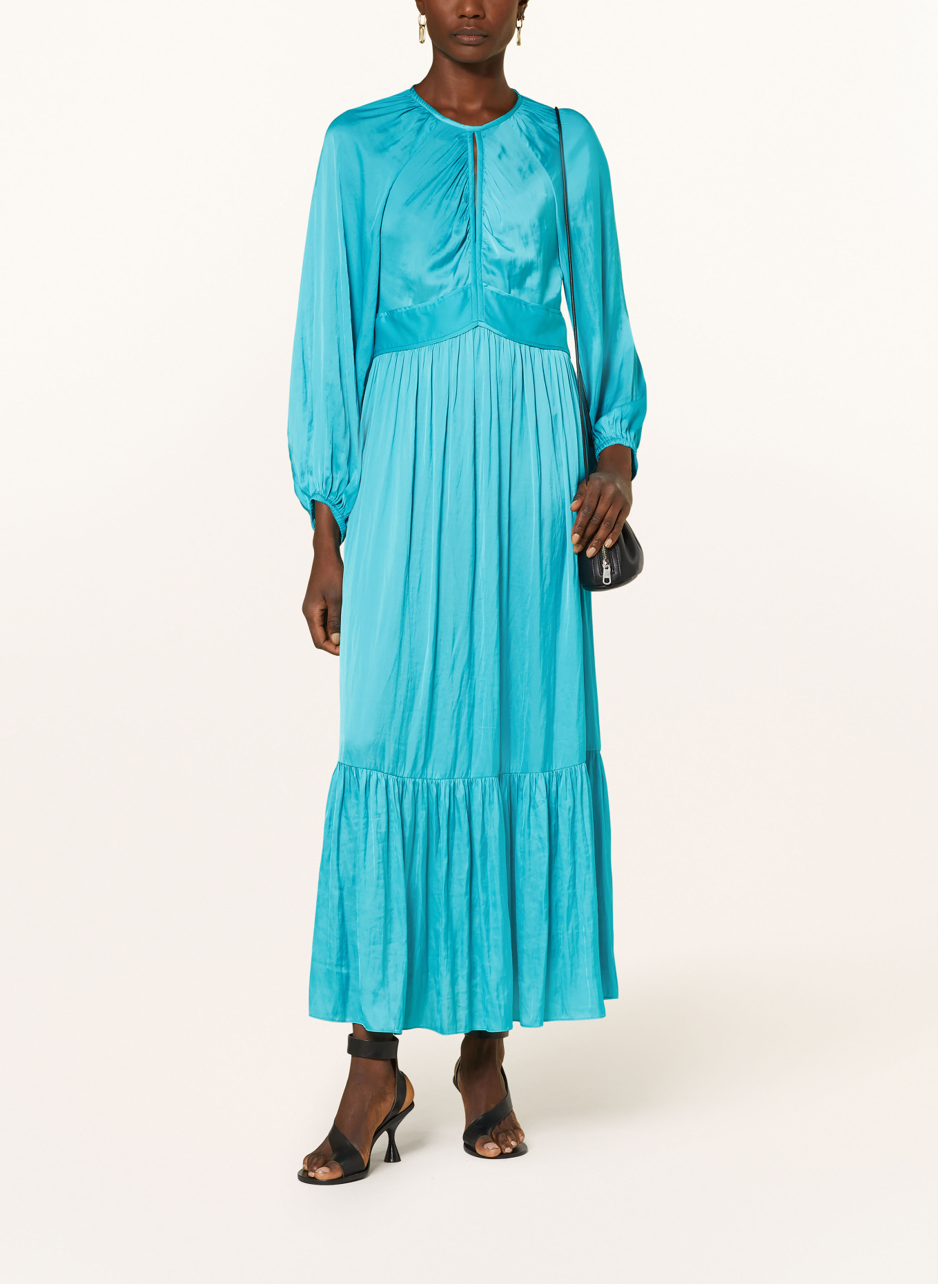 SANDRO Sukienka satynowa, Kolor: TURKUSOWY (Obrazek 2)