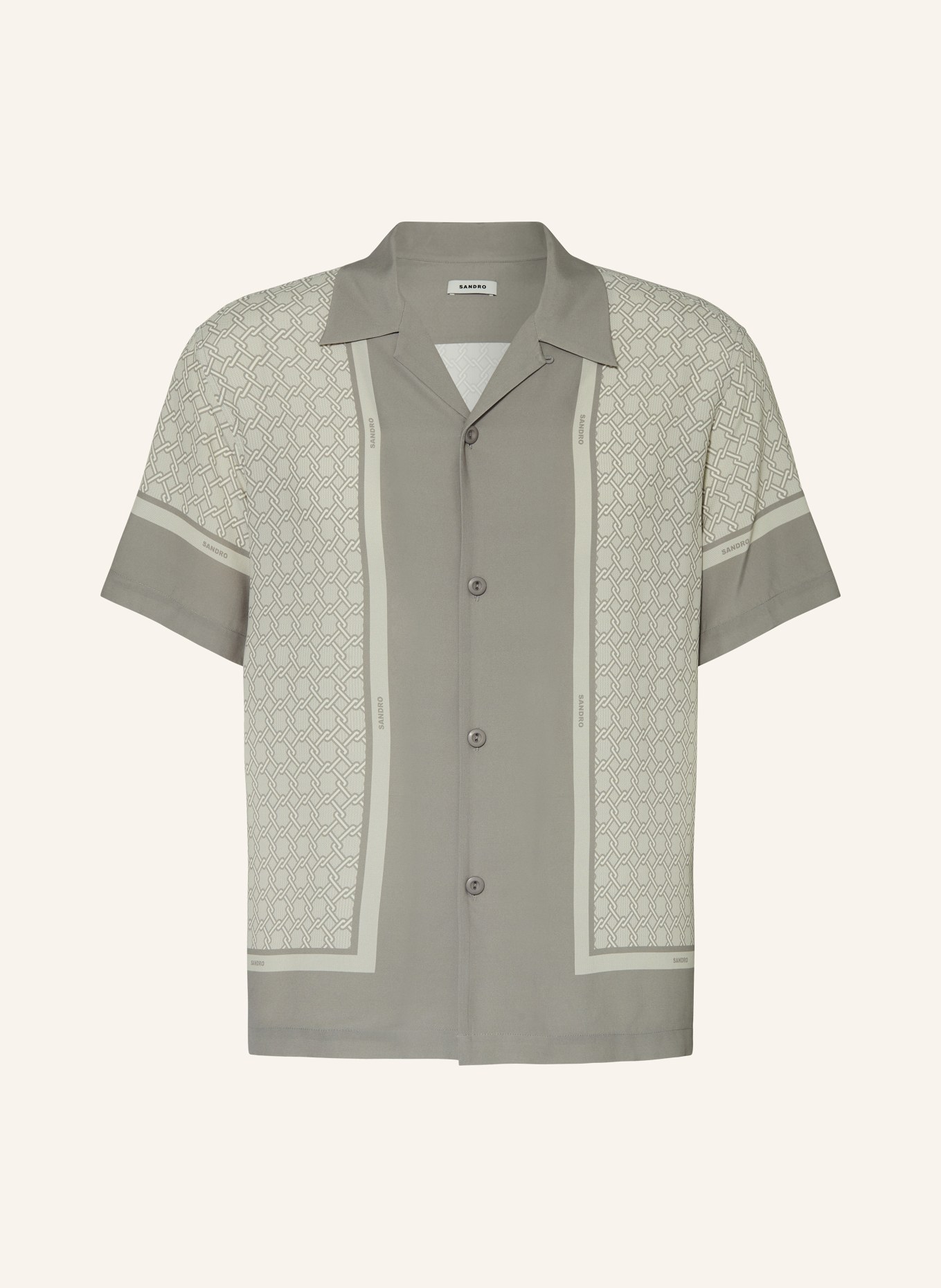 SANDRO Koszula z klapami regular fit, Kolor: ECRU/ JASNOCZARY (Obrazek 1)