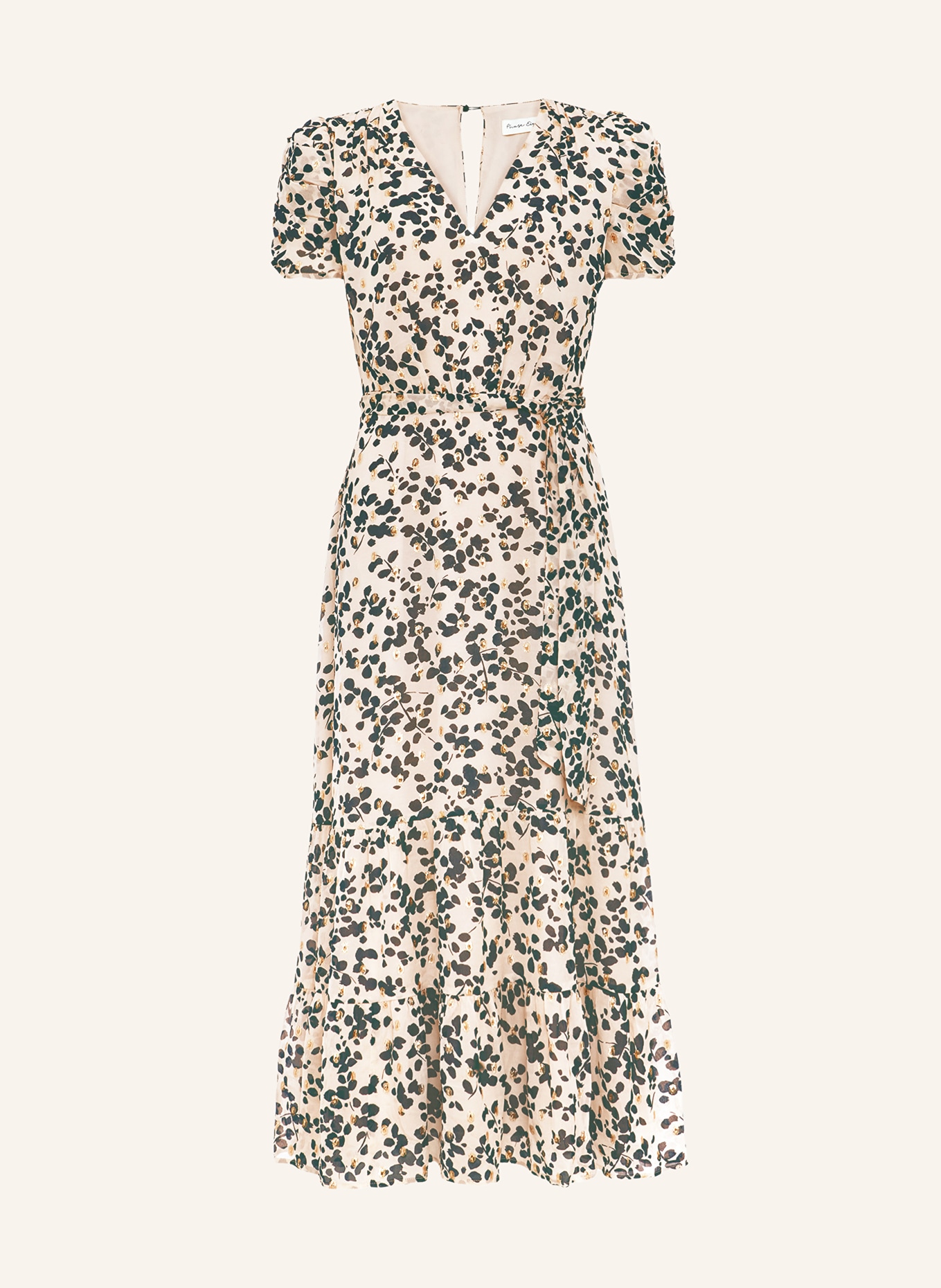 Phase Eight Kleid AMY mit Glitzergarn und Rüschen, Farbe: CREME/ DUNKELBLAU (Bild 1)