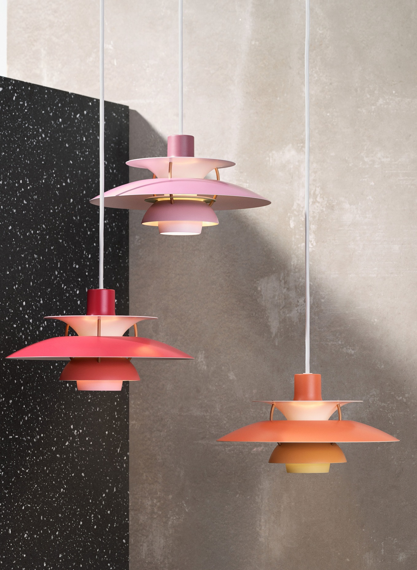 louis poulsen Pendelleuchte PH5 MINI: ORANGE / DUNKELORANGE / HELLORANGE