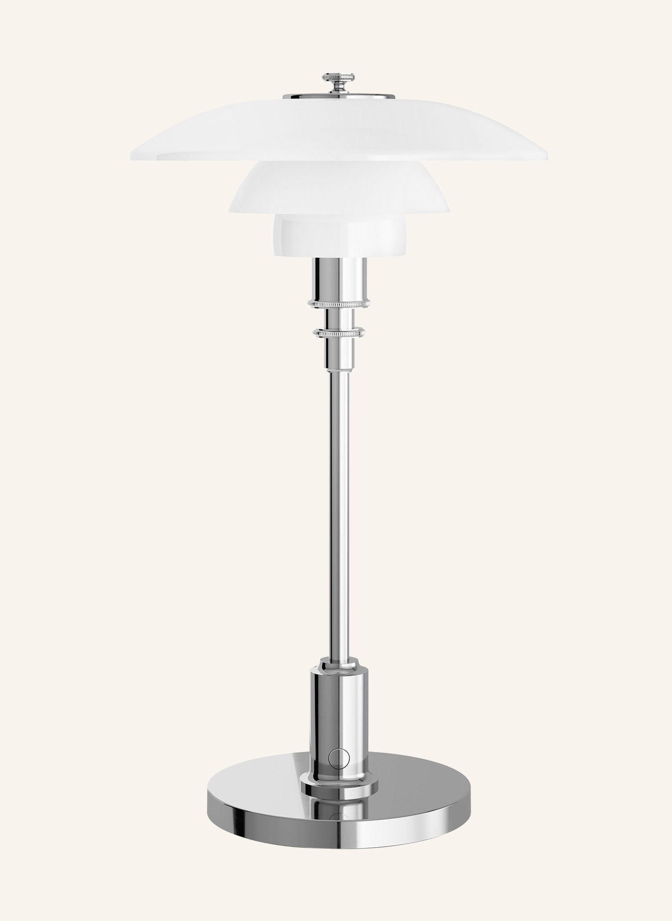 louis poulsen Tischleuchte PH 2/1 PORTABLE: WEISS / SILBER