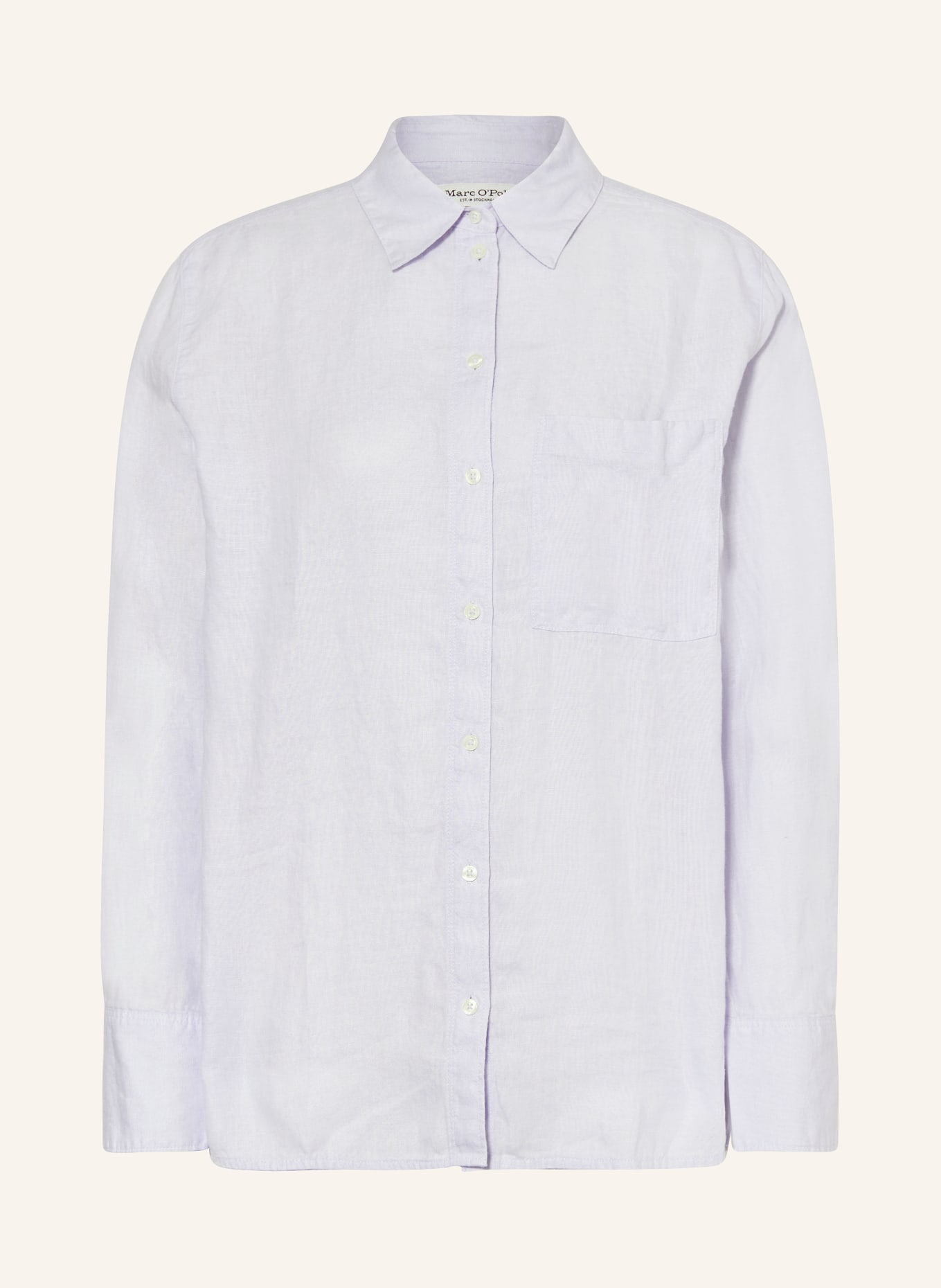 Marc O'Polo Shirt blouse made of linen, Color: LIGHT BLUE (Image 1)