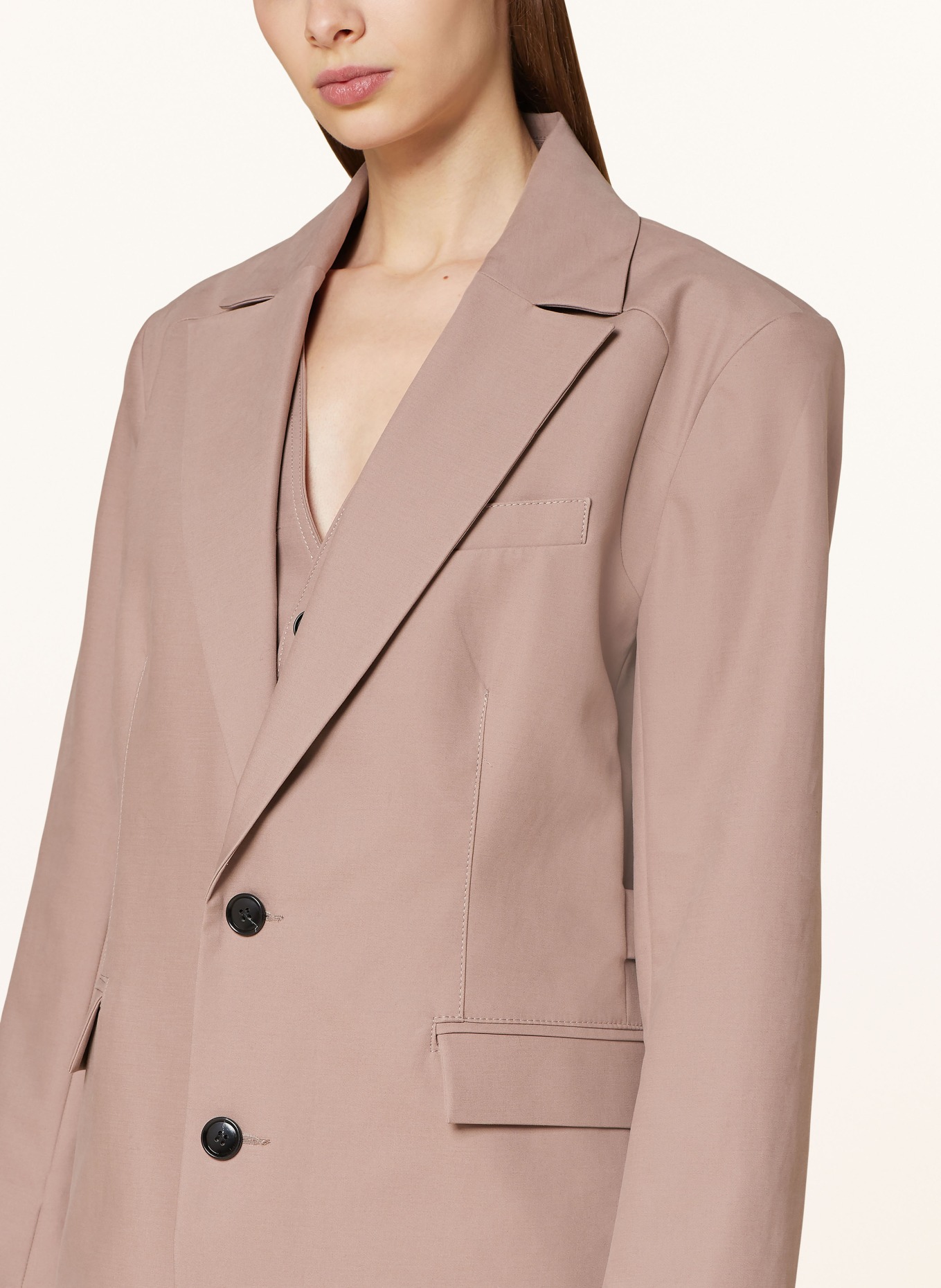 VANILIA Long blazer, Color: TAUPE (Image 4)