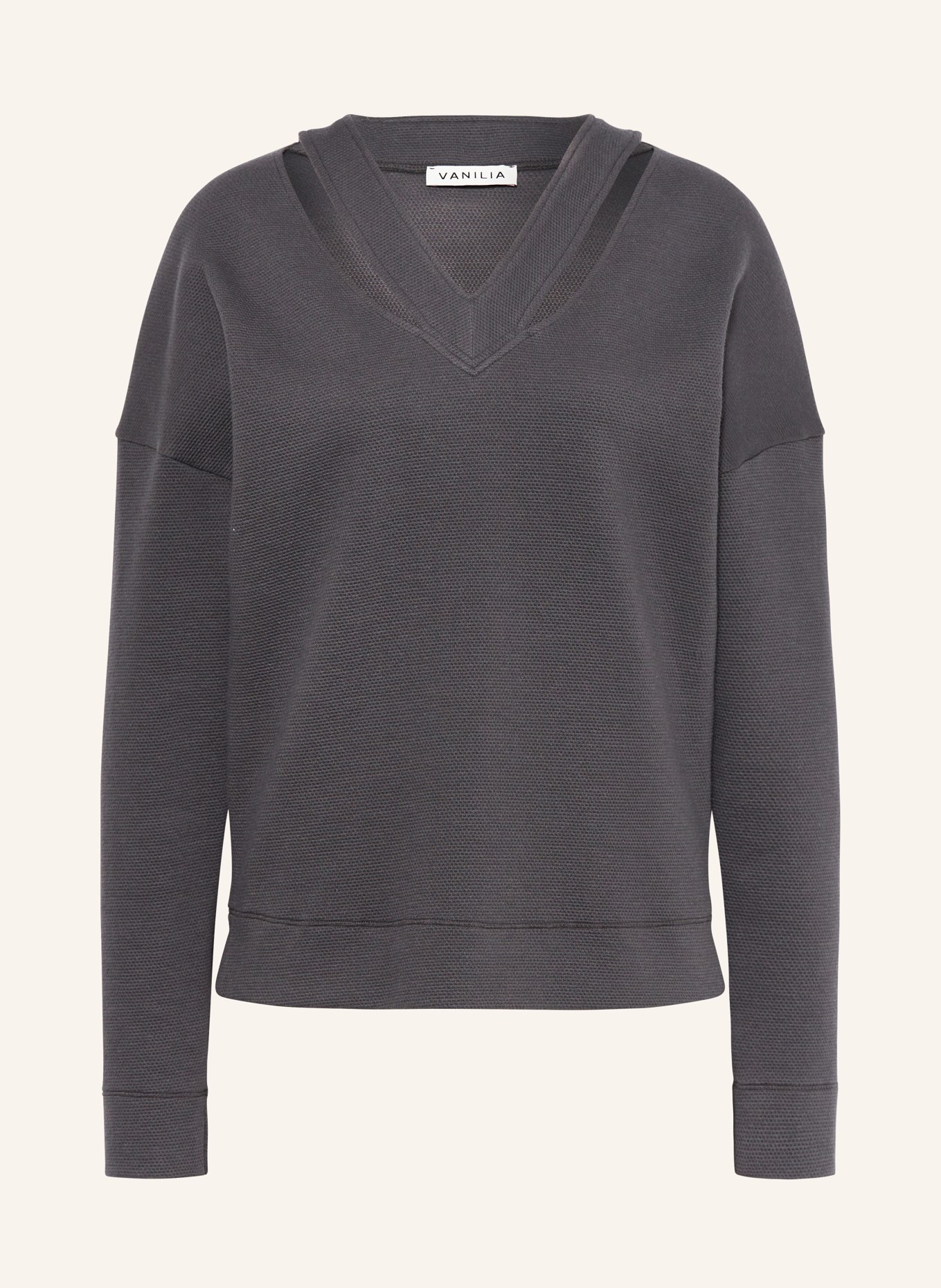 VANILIA Sweater with cut-out, Color: DARK GRAY (Image 1)