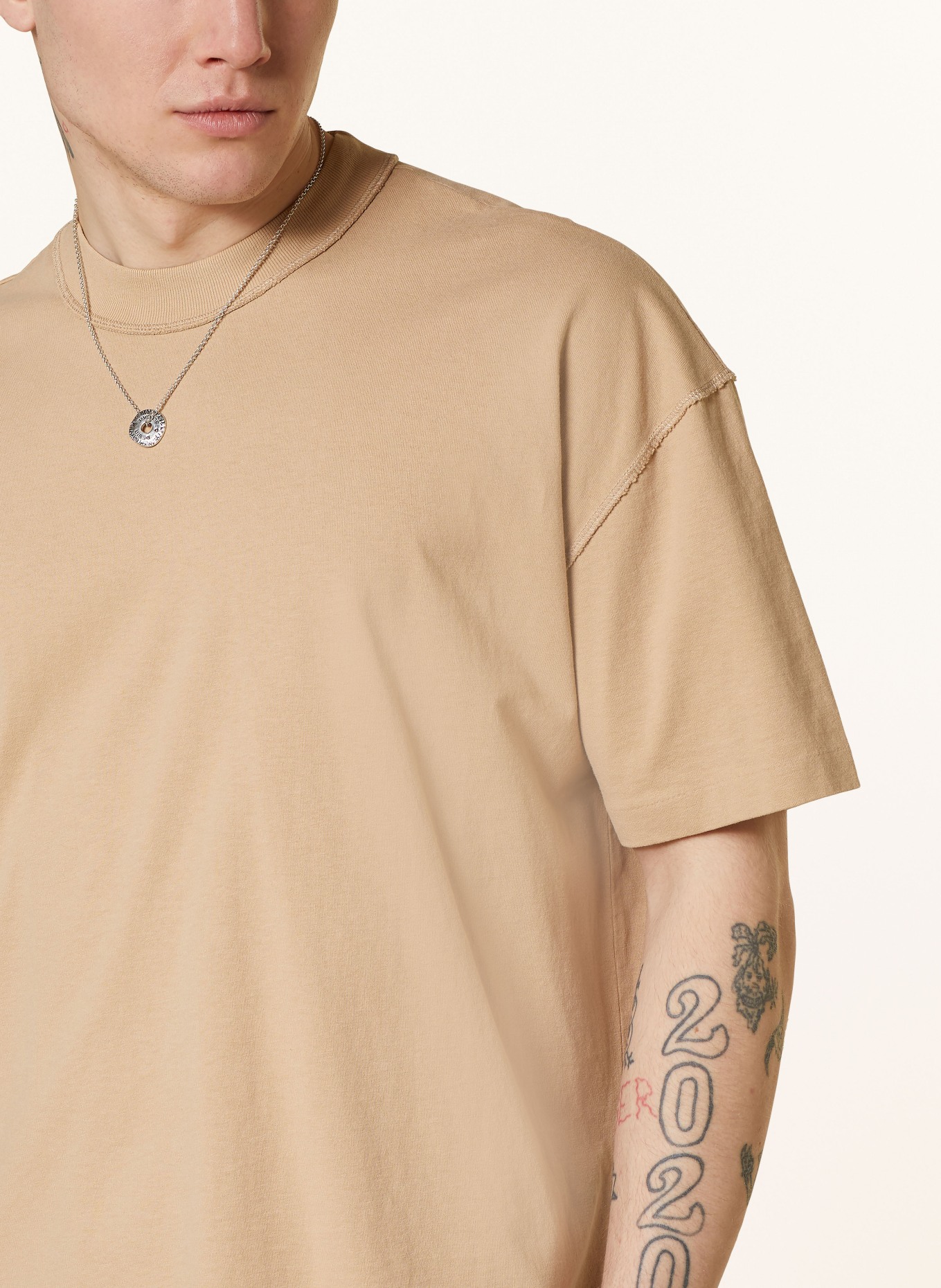 ALLSAINTS Oversized shirt ISAC, Color: BEIGE (Image 4)