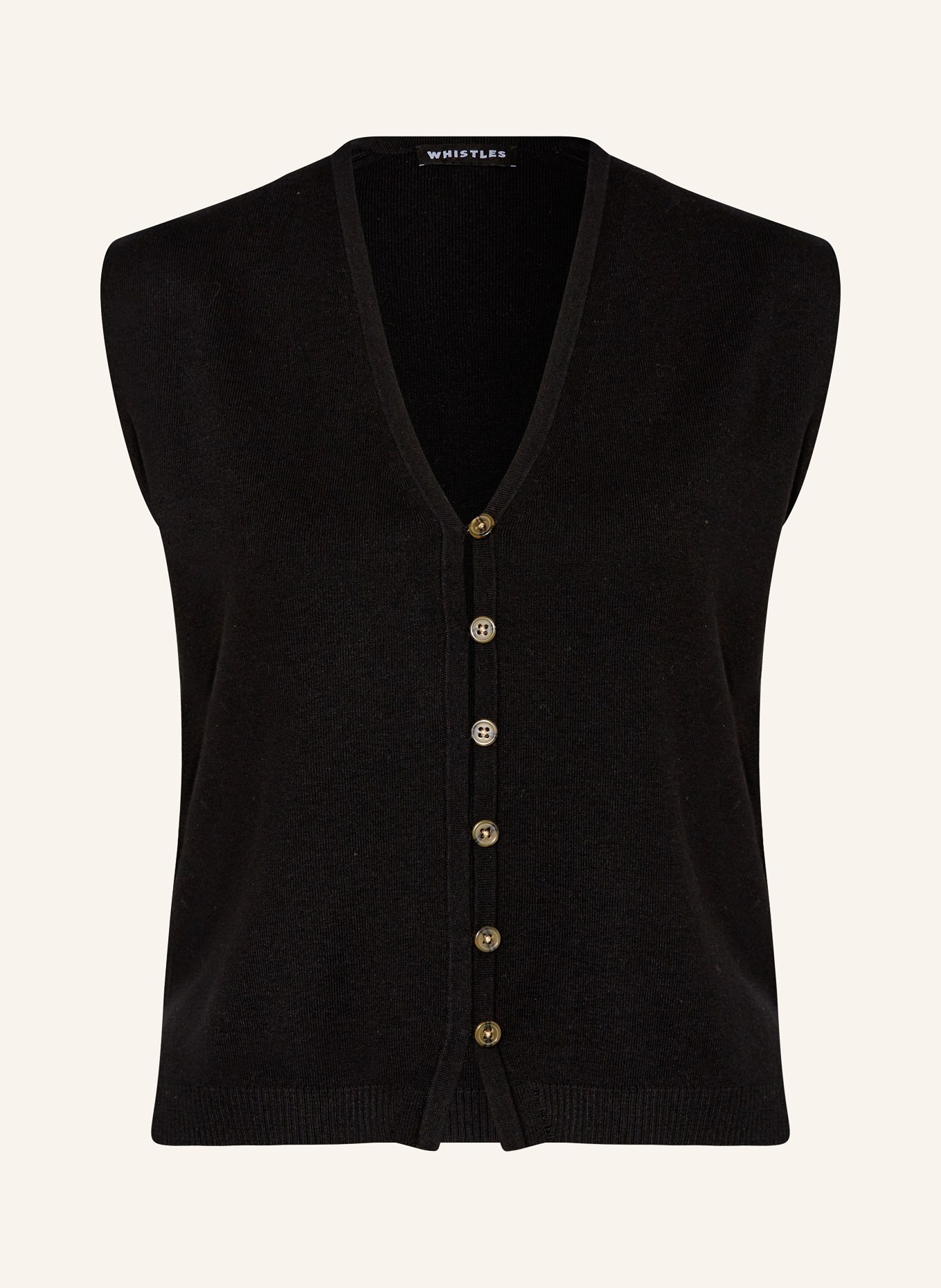 WHISTLES Knit vest BAILEY, Color: BLACK (Image 1)