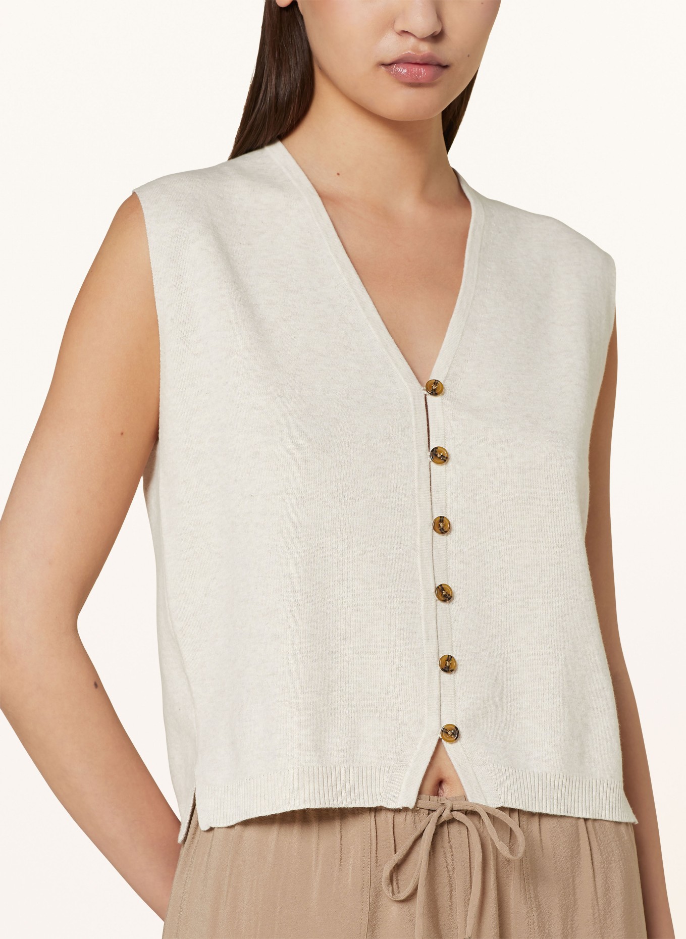 WHISTLES Knit vest, Color: CREAM (Image 4)