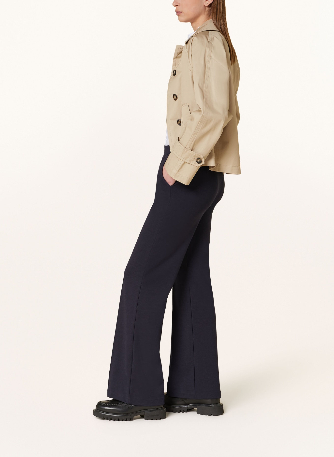 Smith & Soul Wide leg trousers made of jersey, Color: DARK BLUE (Image 4)