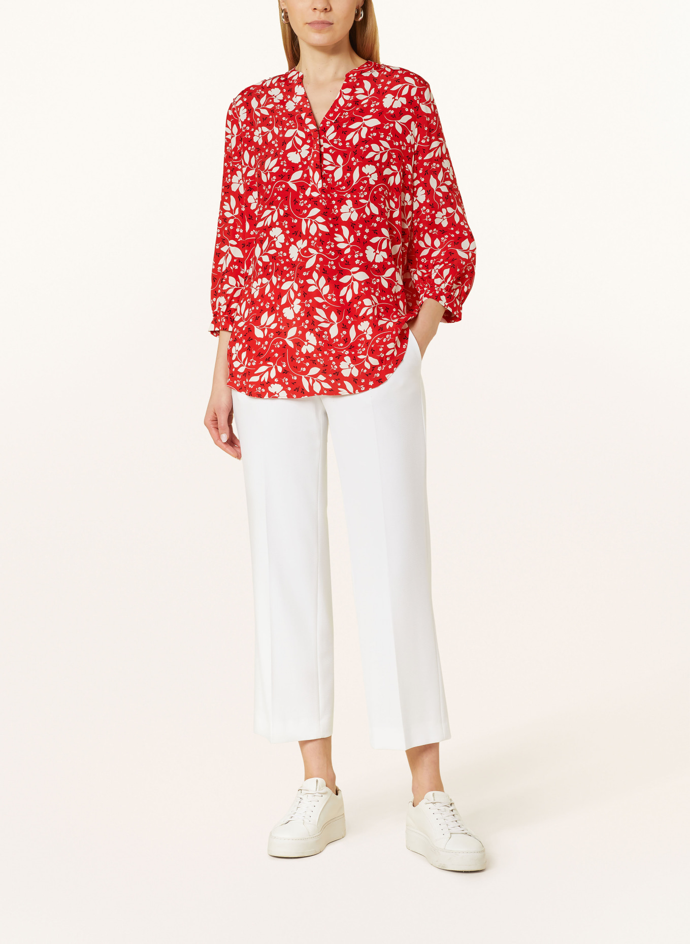 HOBBS Shirt blouse ESSIE with 3/4 sleeves, Color: RED/ WHITE/ BLACK (Image 2)