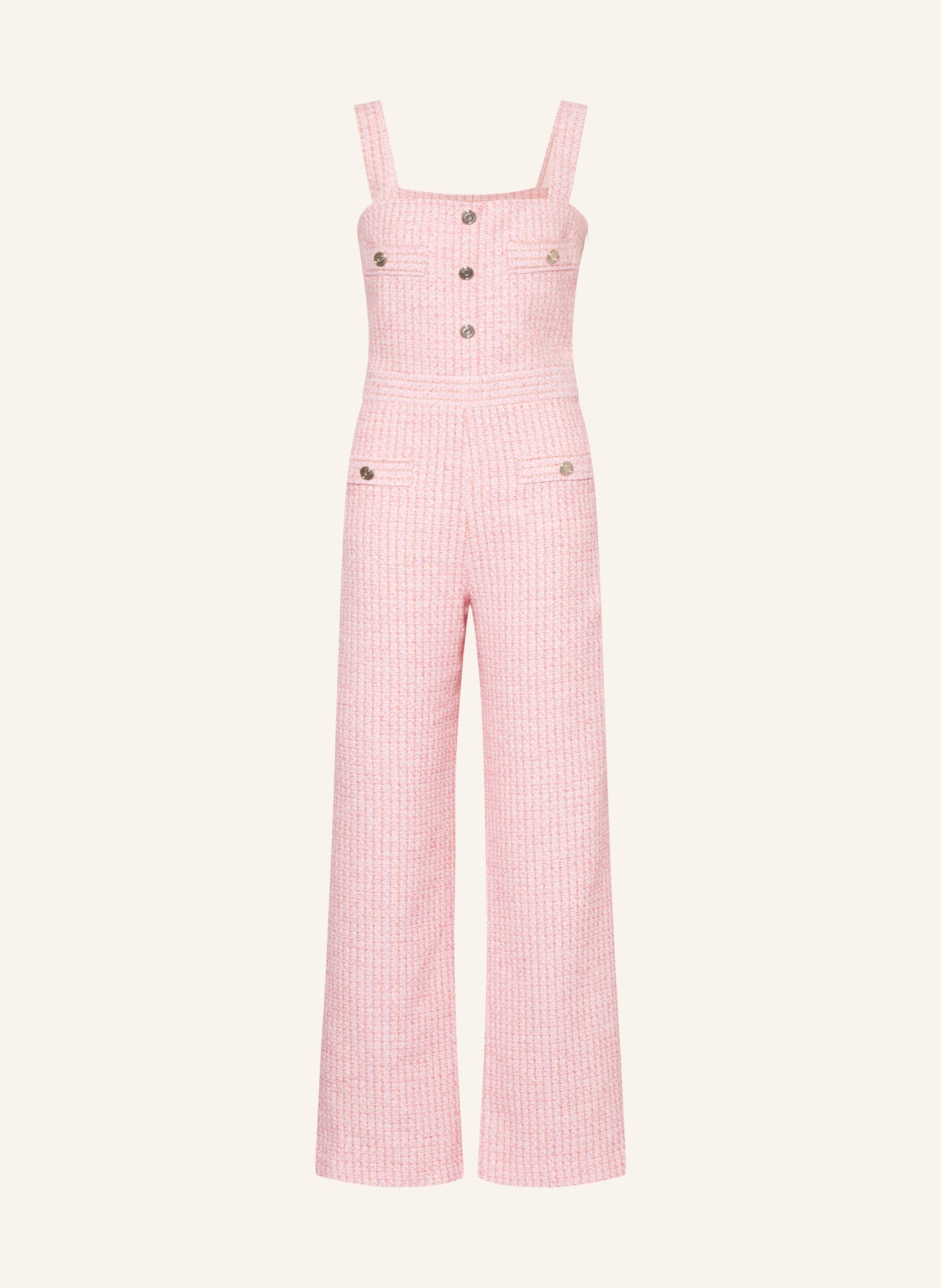 maje Tweed-Jumpsuit mit Glitzergarn, Farbe: PINK/ ORANGE (Bild 1)