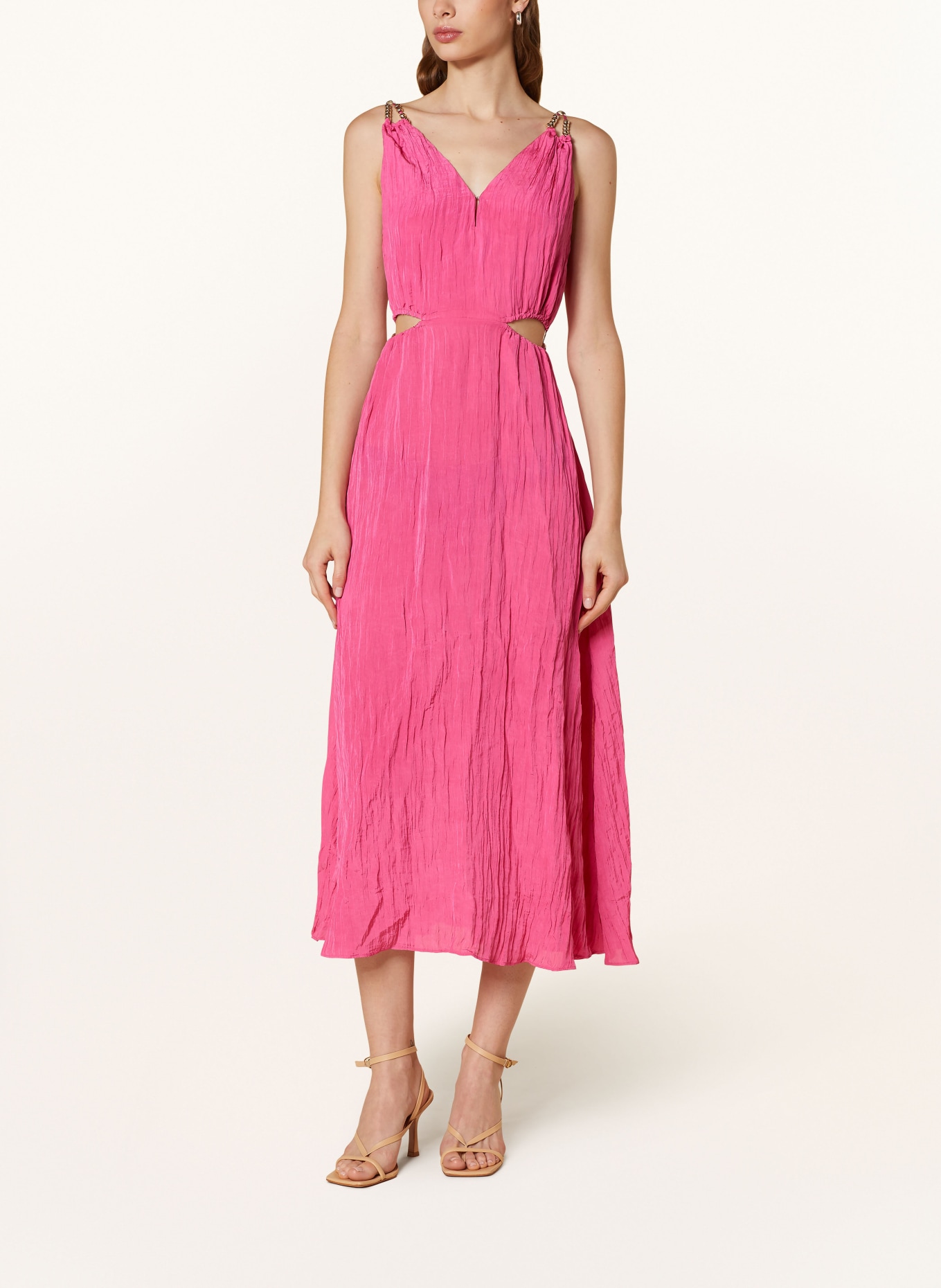maje Kleid mit Cut-outs und Schmuckperlen, Farbe: PINK (Bild 2)