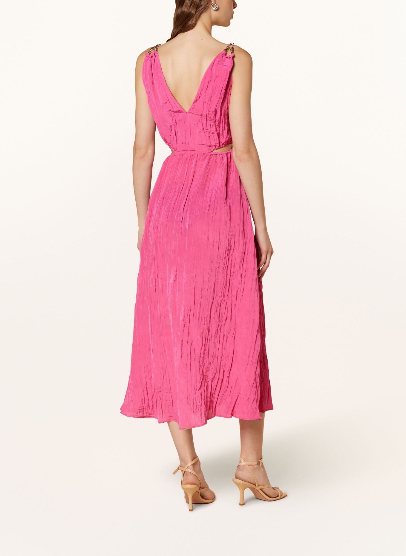 maje Kleid mit Cut-outs und Schmuckperlen, Farbe: PINK (Bild 3)