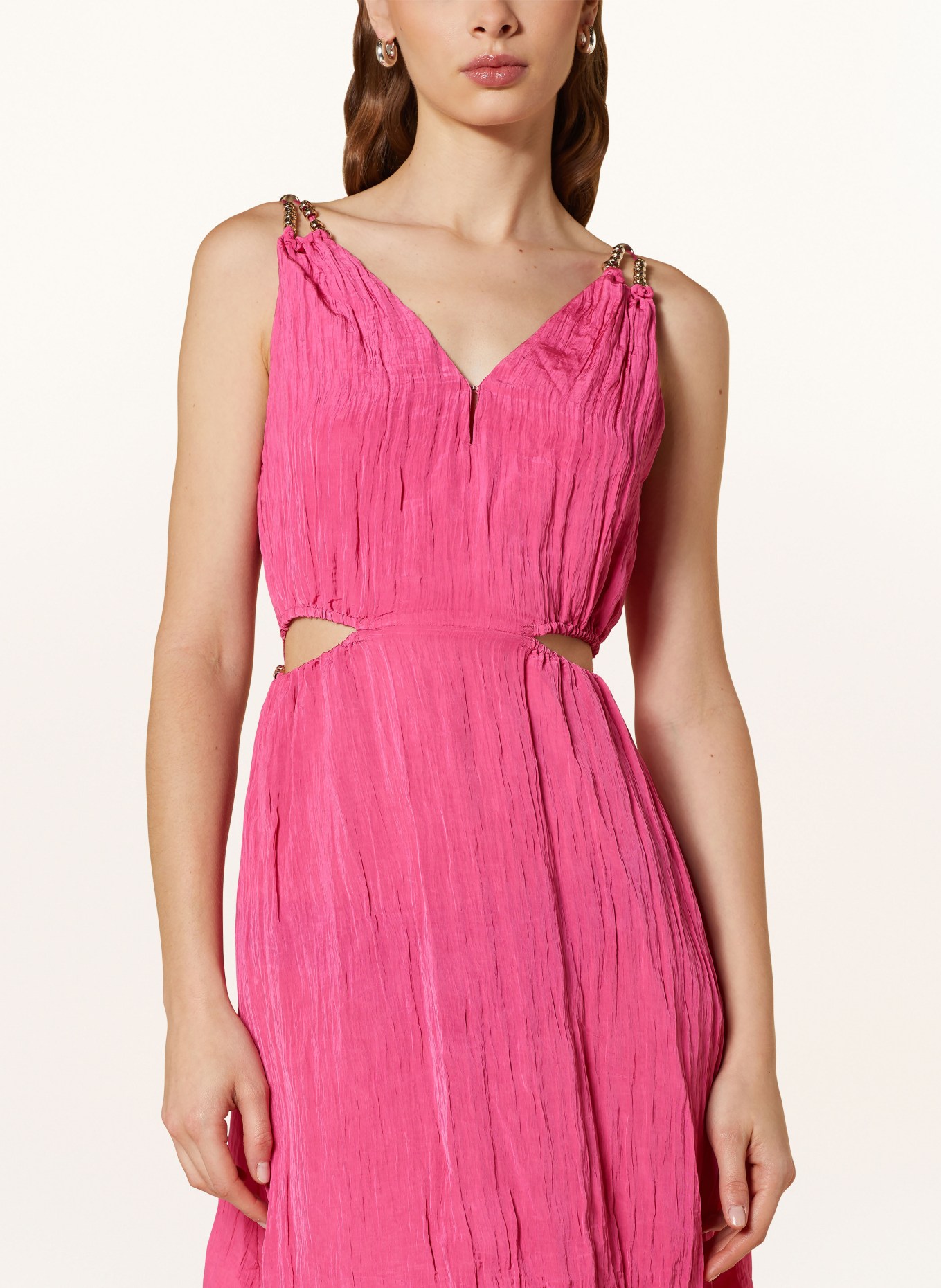maje Kleid mit Cut-outs und Schmuckperlen, Farbe: PINK (Bild 4)