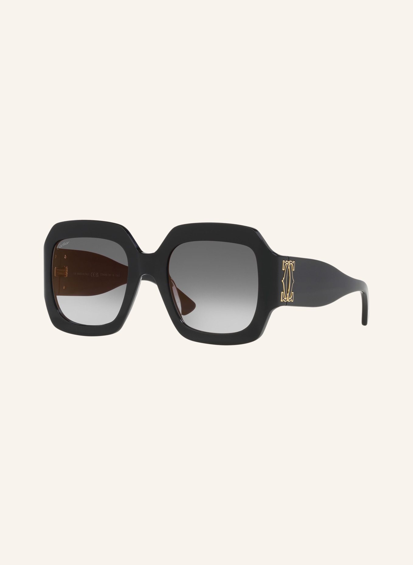 Cartier Sunglasses CT0434S, Color: 1100L1 - BLACK/ GRAY (Image 1)