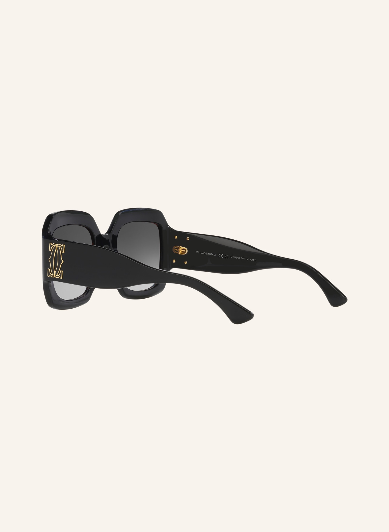 Cartier Sunglasses CT0434S, Color: 1100L1 - BLACK/ GRAY (Image 4)