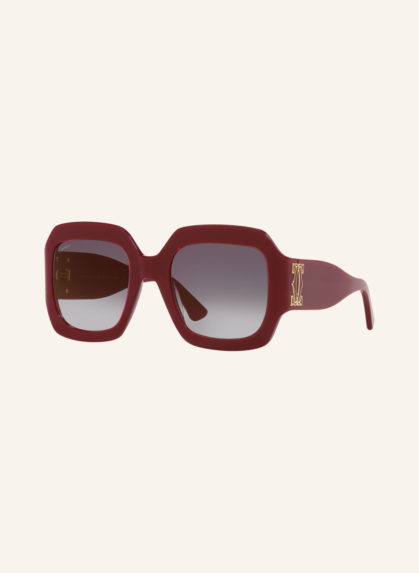Cartier Sonnenbrille CT0434S: 2000L1 - DUNKELROT/ GRAU VERLAUF
