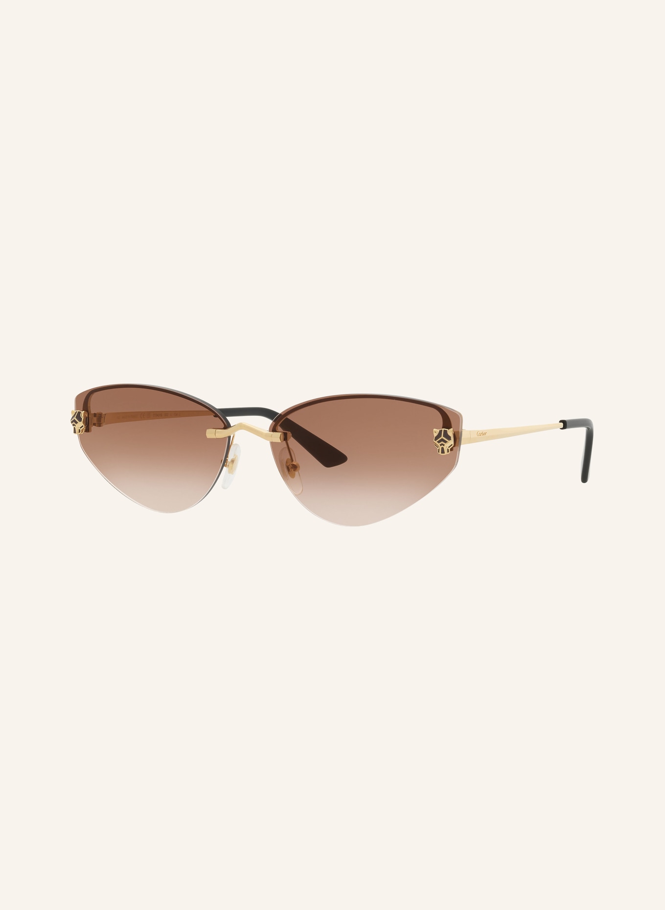 Cartier Sunglasses CT0431S, Color: 2300D1 - GOLD/ BROWN (Image 1)