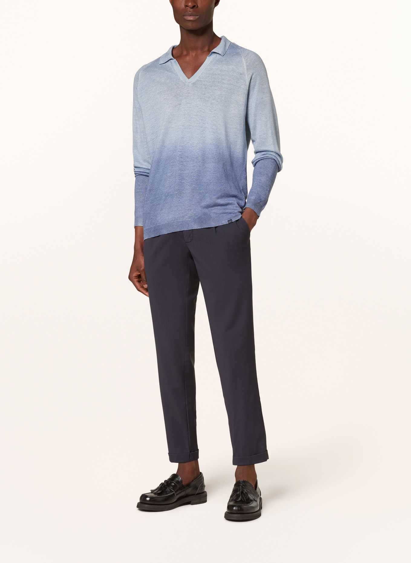 PAUL & SHARK Sweater with linen, Color: DARK BLUE/ LIGHT BLUE (Image 2)