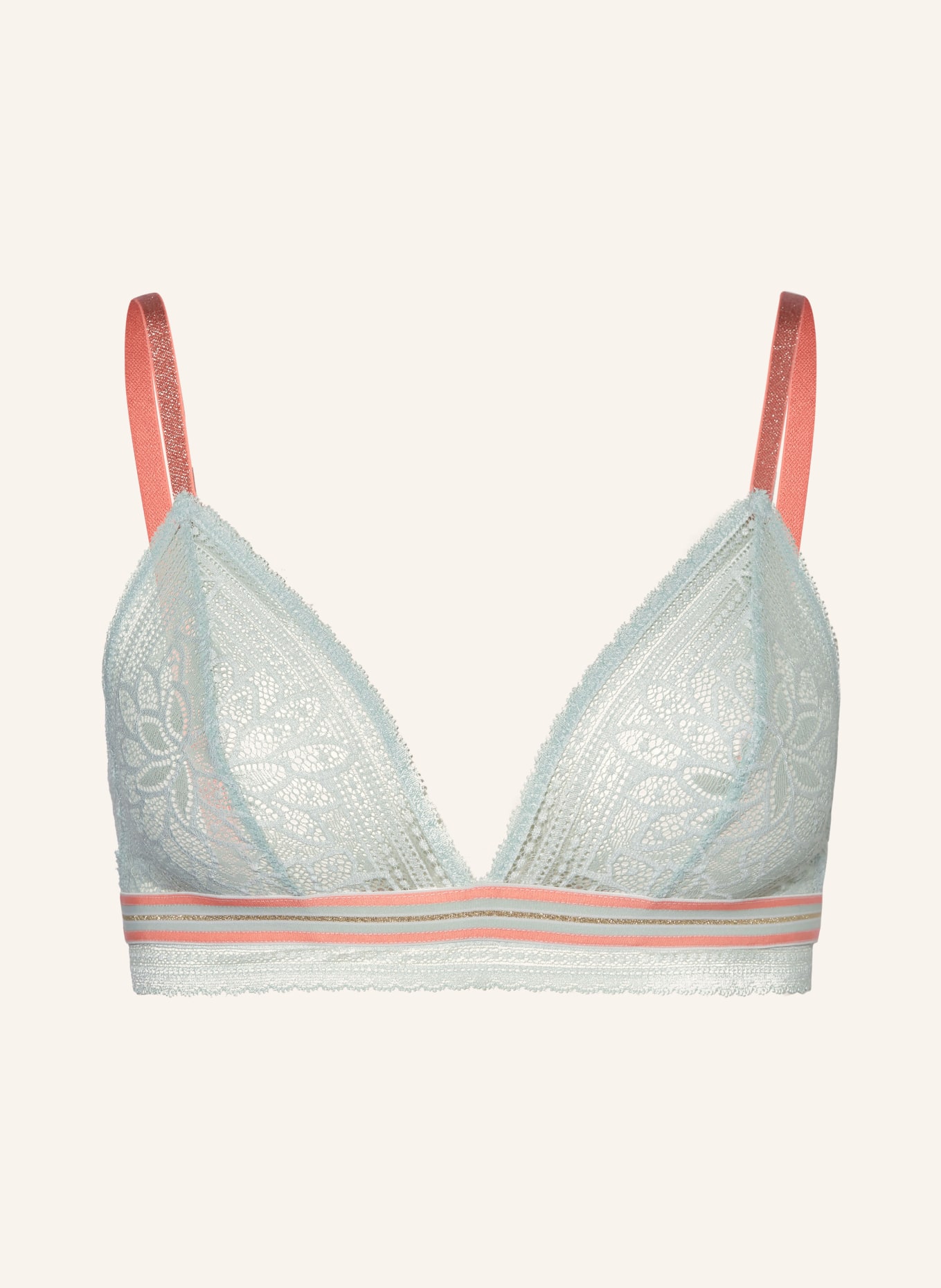 mey Triangle bra series POETRY GLAM with glitter thread, Color: MINT/ SALMON (Image 1)