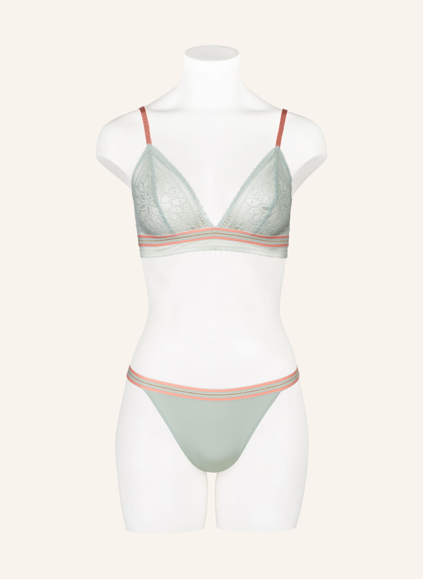 mey Triangle bra series POETRY GLAM with glitter thread, Color: MINT/ SALMON (Image 2)