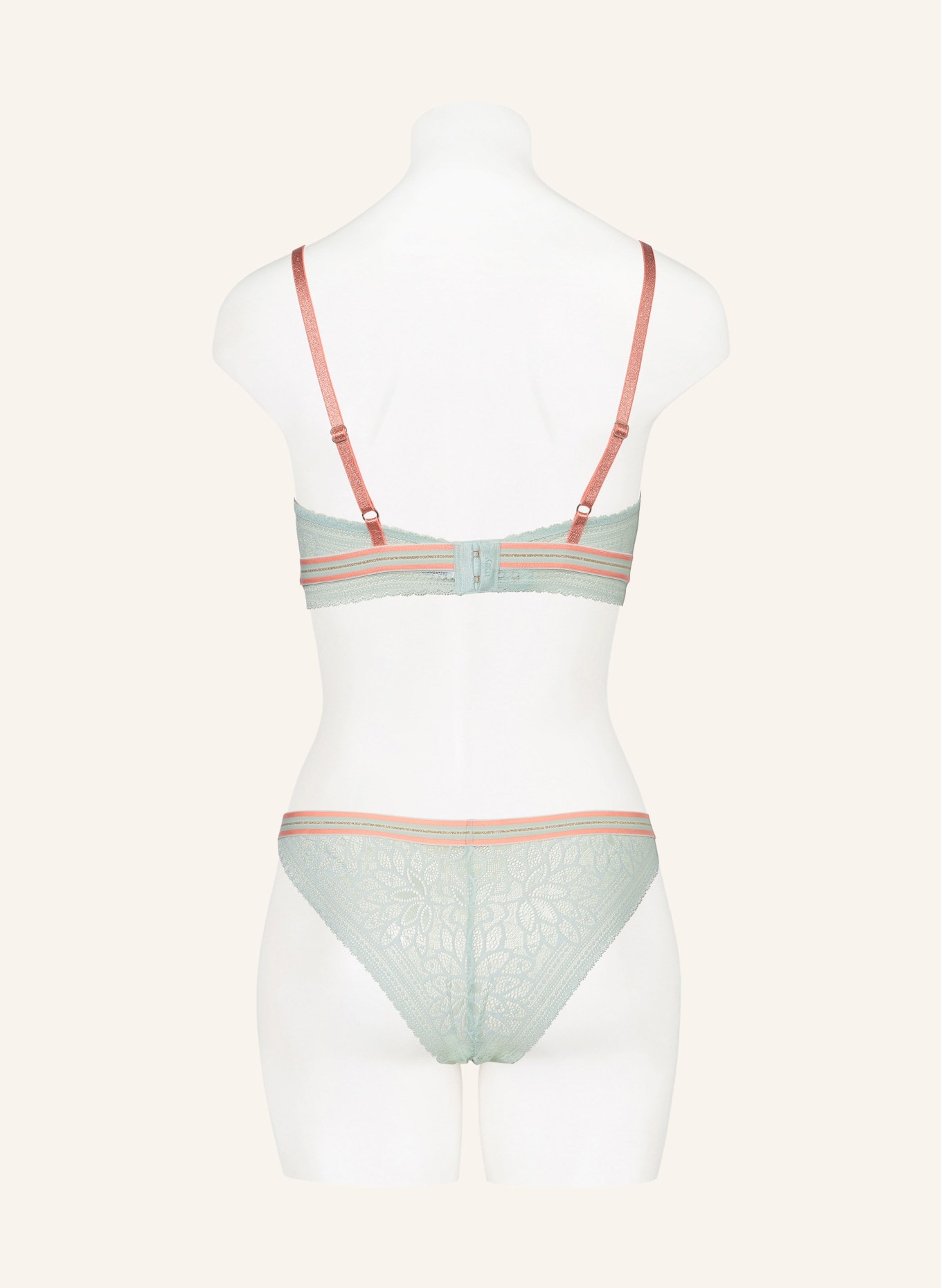 mey Triangle bra series POETRY GLAM with glitter thread, Color: MINT/ SALMON (Image 3)