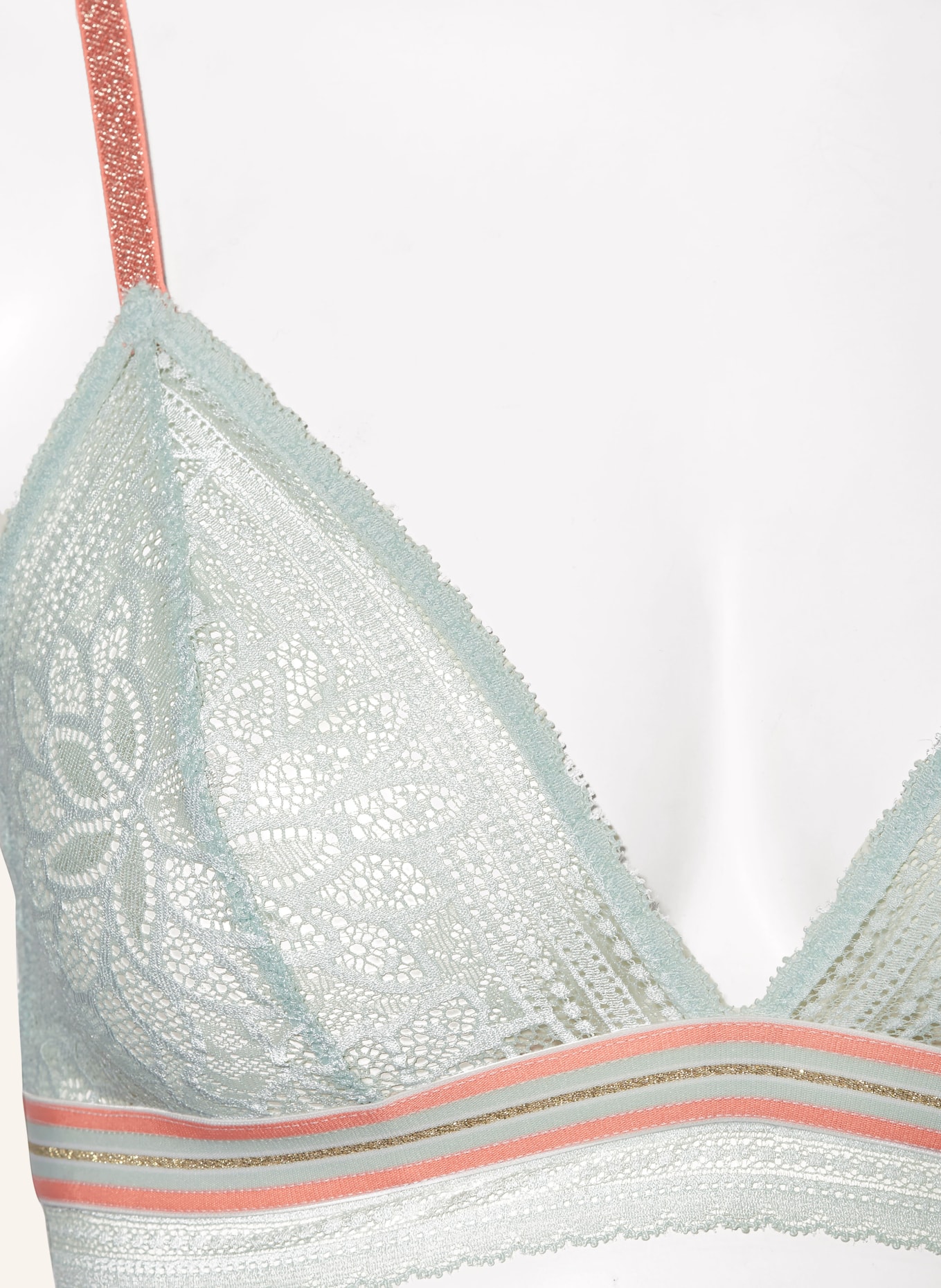 mey Triangle bra series POETRY GLAM with glitter thread, Color: MINT/ SALMON (Image 4)