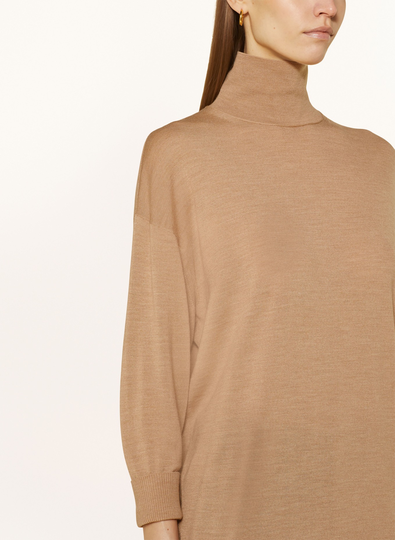 DOROTHEE SCHUMACHER Pullover SHIMMERING MERINO aus Merinowolle mit 3/4-Arm, Farbe: CAMEL (Bild 4)