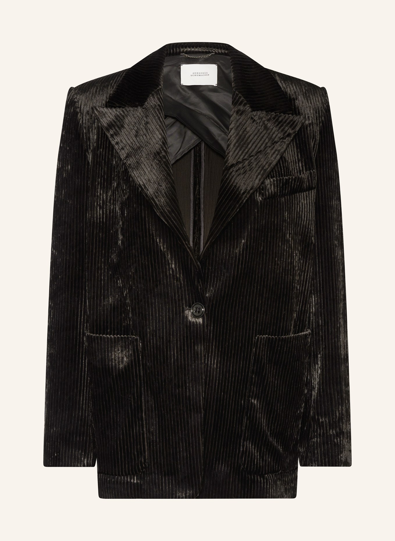 DOROTHEE SCHUMACHER Longblazer MODERN STRUCTURE aus Cord, Farbe: SCHWARZ (Bild 1)