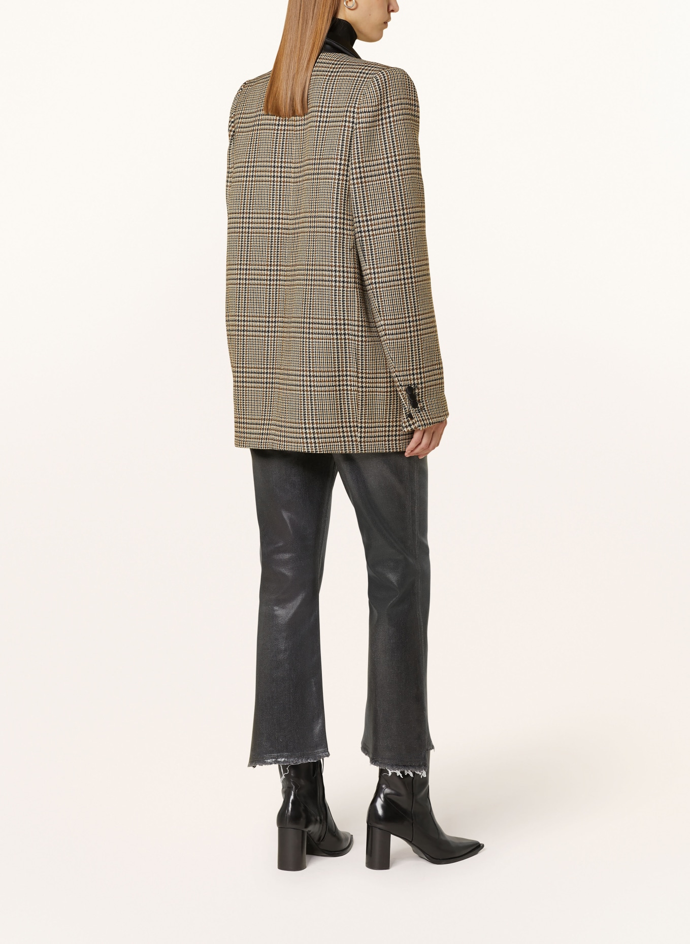 DOROTHEE SCHUMACHER Blezer oversize GRAPHIC ELEGANCE: BEŻOWY / BRĄZOWY / CIEMNOBRĄZOWY