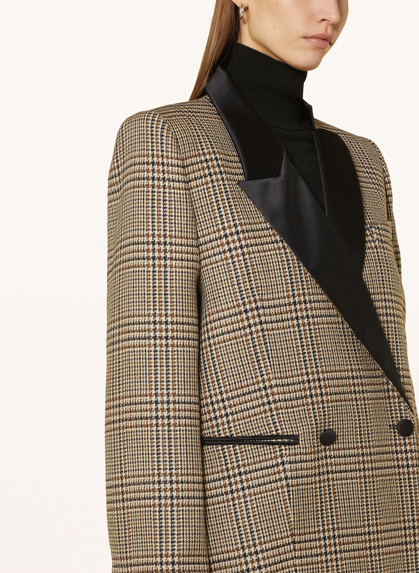 DOROTHEE SCHUMACHER Blezer oversize GRAPHIC ELEGANCE: BEŻOWY / BRĄZOWY / CIEMNOBRĄZOWY