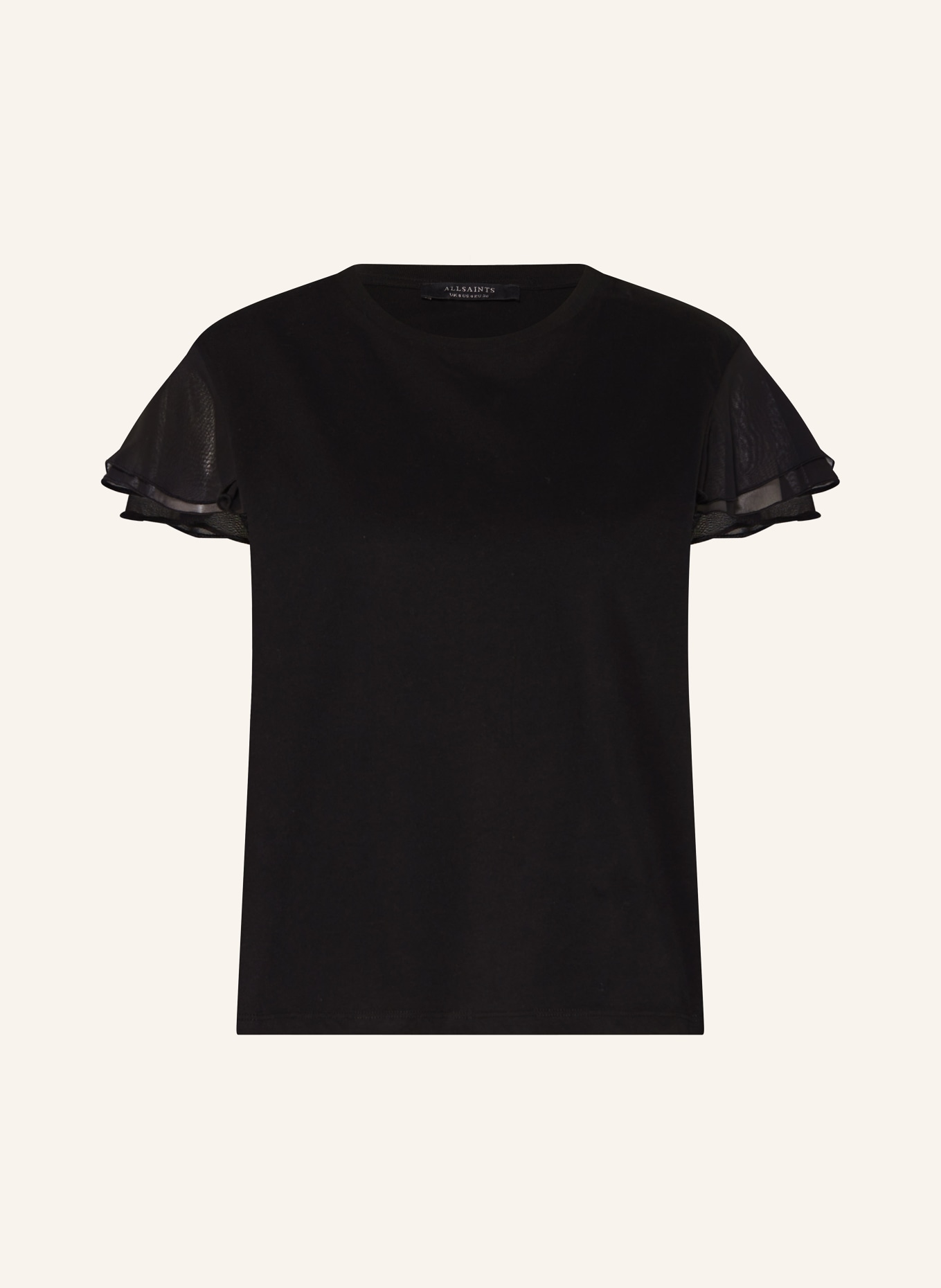 ALLSAINTS T-Shirt ISABEL mit Volants, Farbe: SCHWARZ (Bild 1)