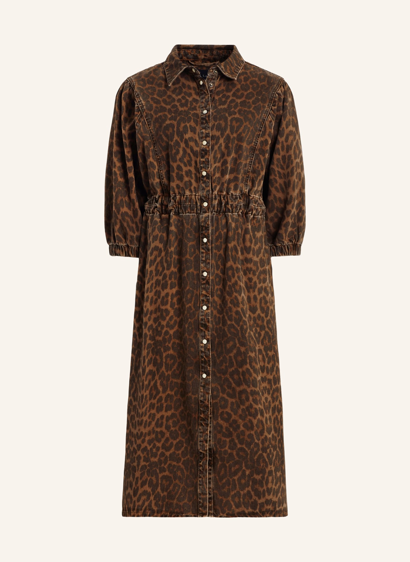ALLSAINTS Denim dress OSA LEPPO with 3/4 sleeves, Color: 8254 ANIMAL BROWN (Image 1)