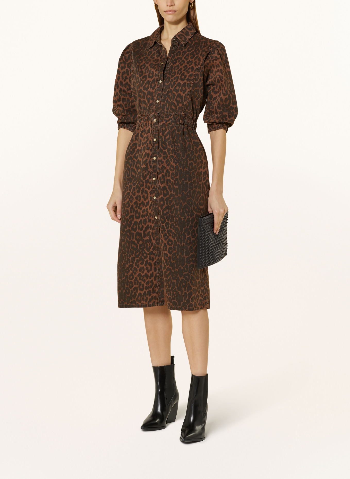 ALLSAINTS Denim dress OSA LEPPO with 3/4 sleeves, Color: 8254 ANIMAL BROWN (Image 2)