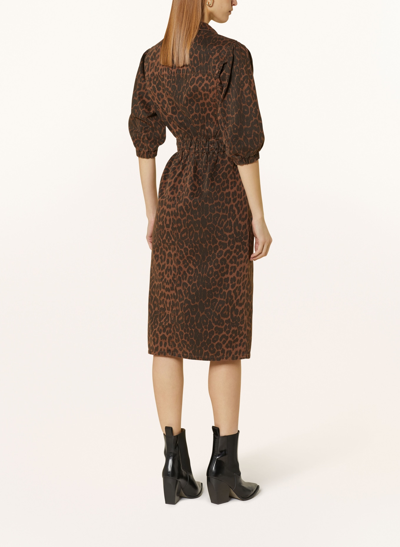ALLSAINTS Denim dress OSA LEPPO with 3/4 sleeves, Color: 8254 ANIMAL BROWN (Image 3)