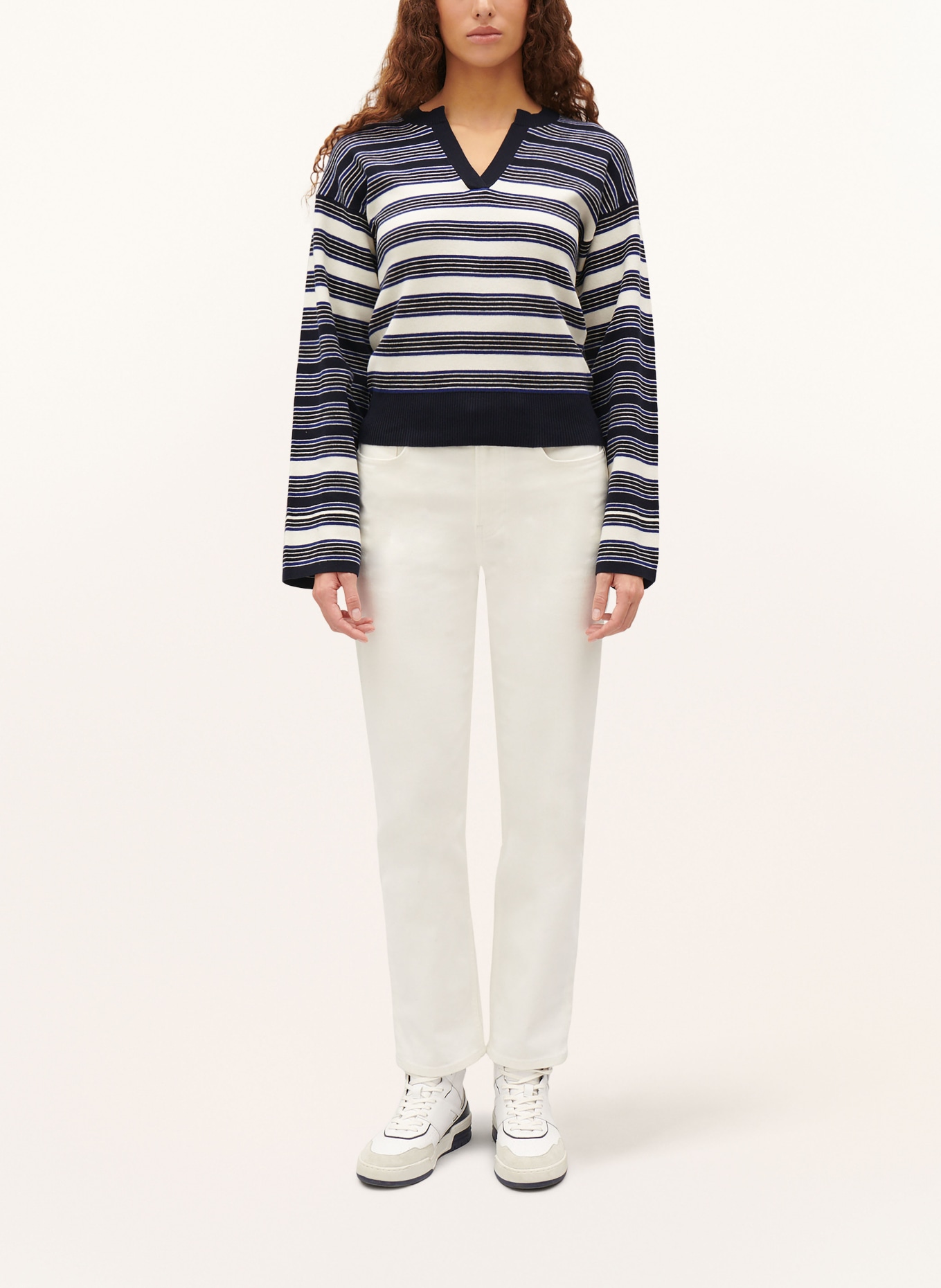 CLAUDIE PIERLOT Pullover, Farbe: DUNKELBLAU/ WEISS (Bild 2)