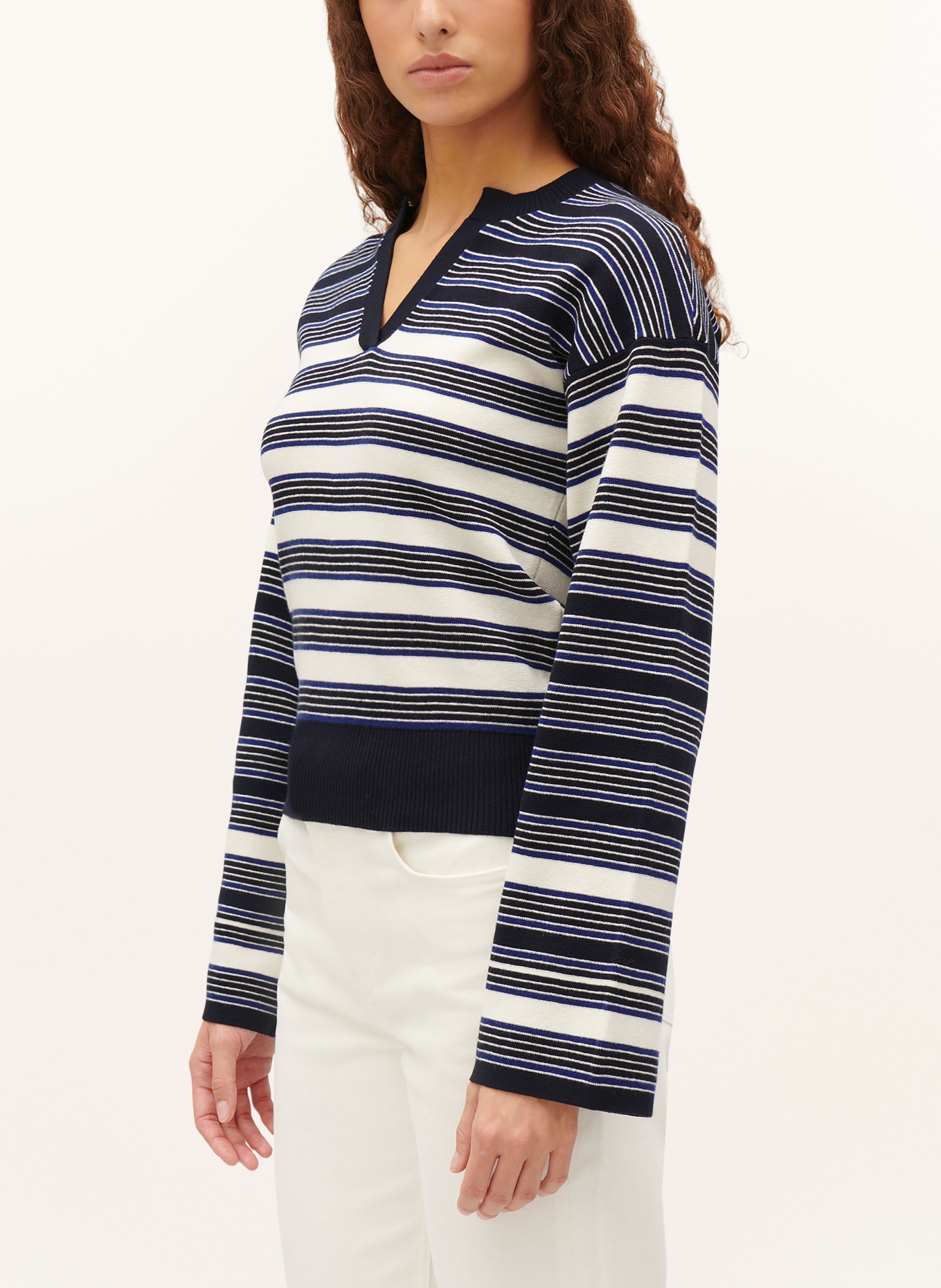 CLAUDIE PIERLOT Pullover, Farbe: DUNKELBLAU/ WEISS (Bild 4)