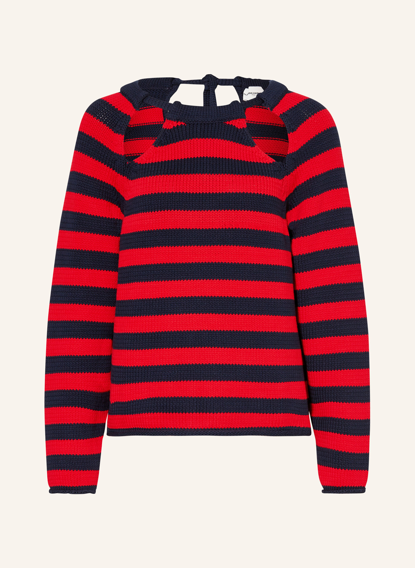 CLAUDIE PIERLOT Sweter z wycięciami, Kolor: CZERWONY/ GRANATOWY (Obrazek 1)