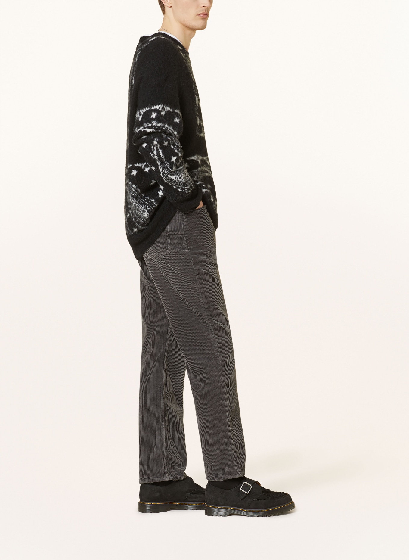 ALLSAINTS Spodnie sztruksowe CURTIS straight fit, Kolor: CZARNY (Obrazek 4)
