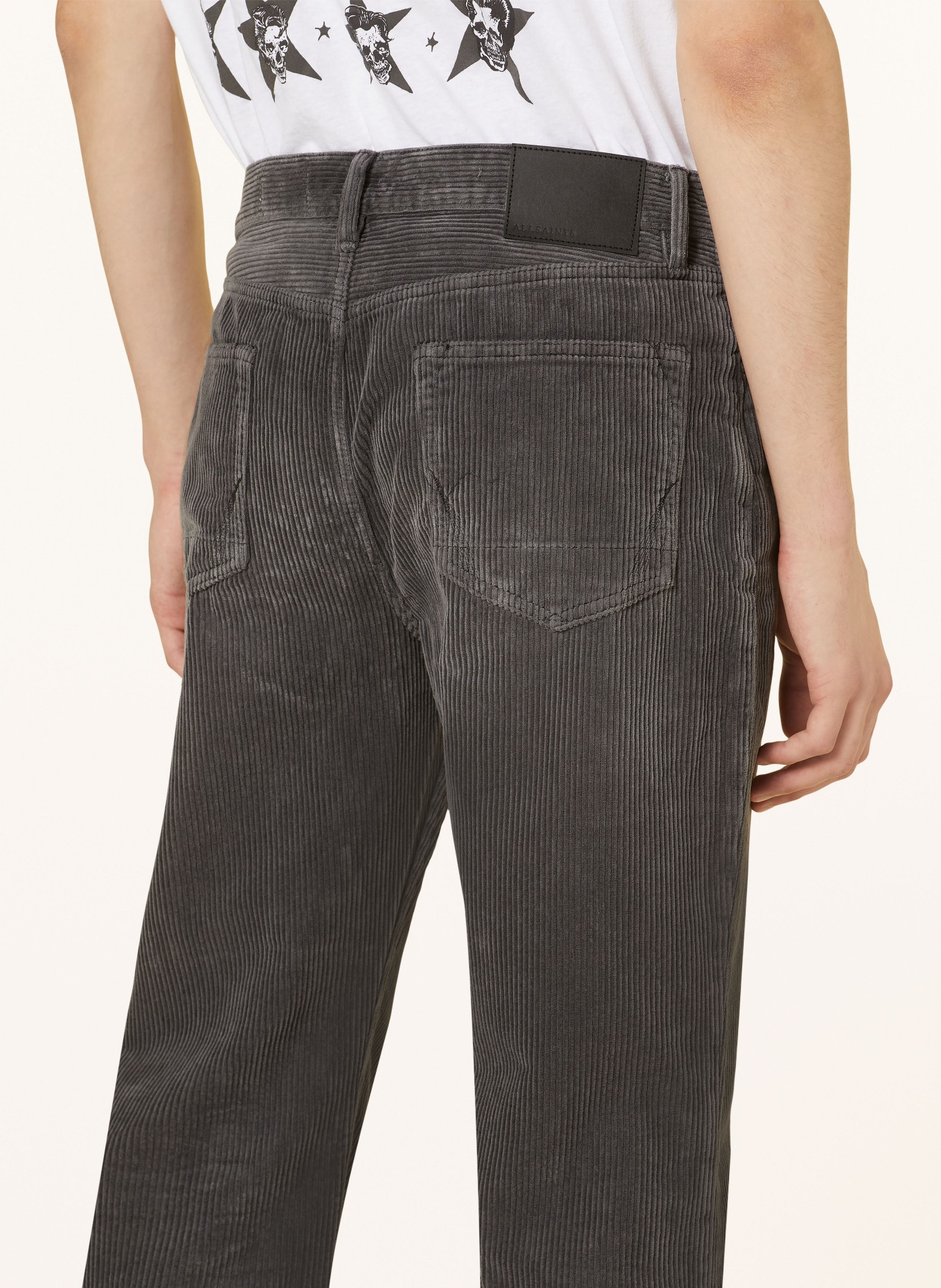 ALLSAINTS Spodnie sztruksowe CURTIS straight fit, Kolor: CZARNY (Obrazek 6)