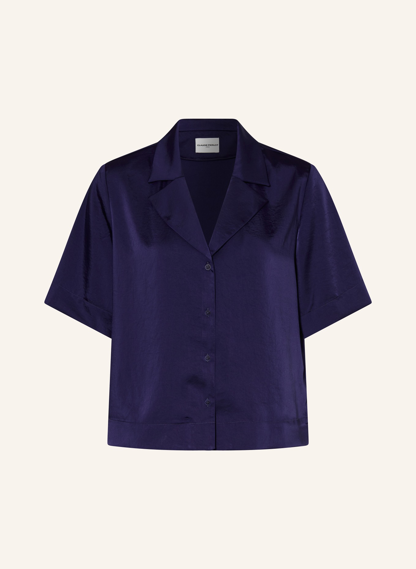 CLAUDIE PIERLOT Satinbluse, Farbe: DUNKELBLAU (Bild 1)