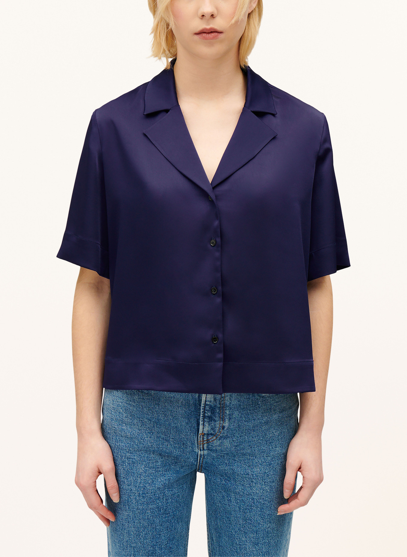 CLAUDIE PIERLOT Satinbluse, Farbe: DUNKELBLAU (Bild 4)