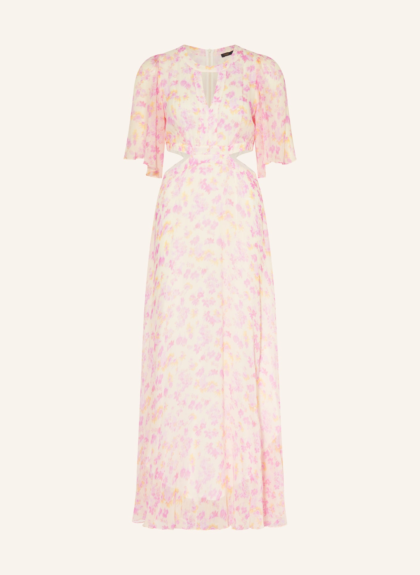 maje Kleid mit Cut-outs, Farbe: PINK/ GELB/ CREME (Bild 1)