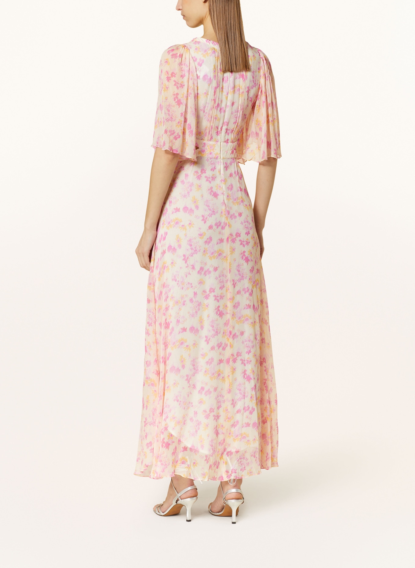 maje Kleid mit Cut-outs, Farbe: PINK/ GELB/ CREME (Bild 3)