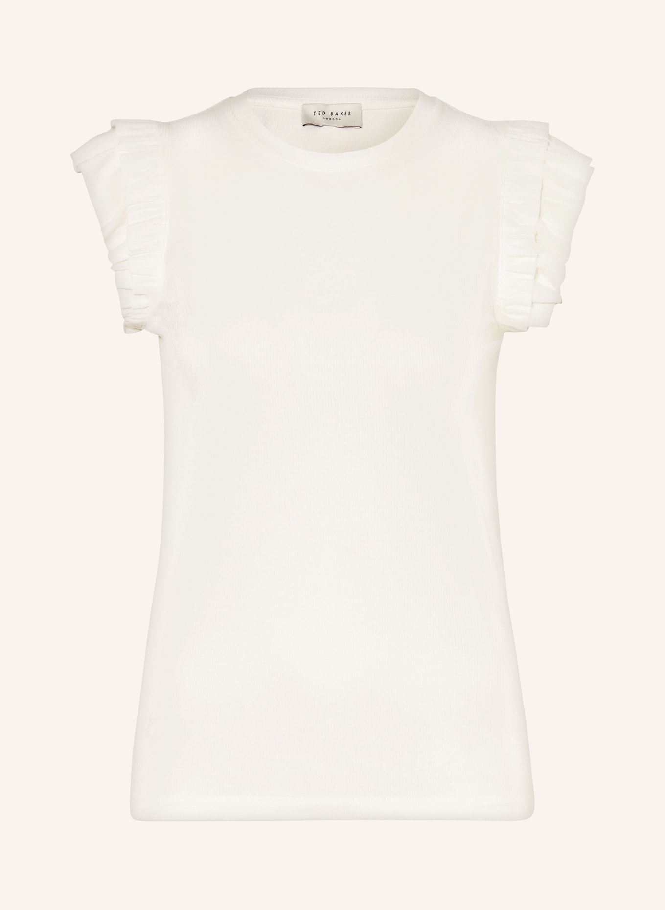 TED BAKER T-shirt MARHLOU with ruffles, Color: ECRU (Image 1)