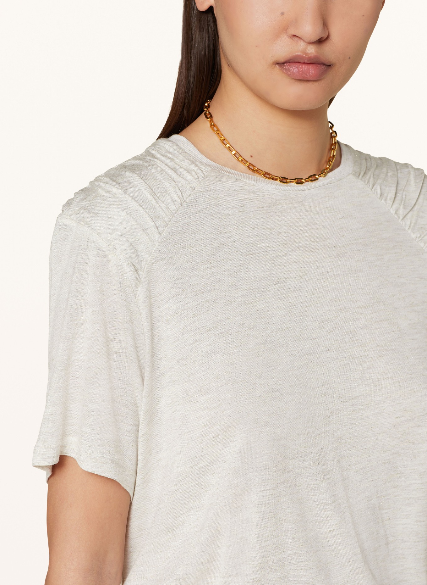 TED BAKER T-shirt DAWNAAA with glitter thread, Color: LIGHT GRAY/ GOLD (Image 4)