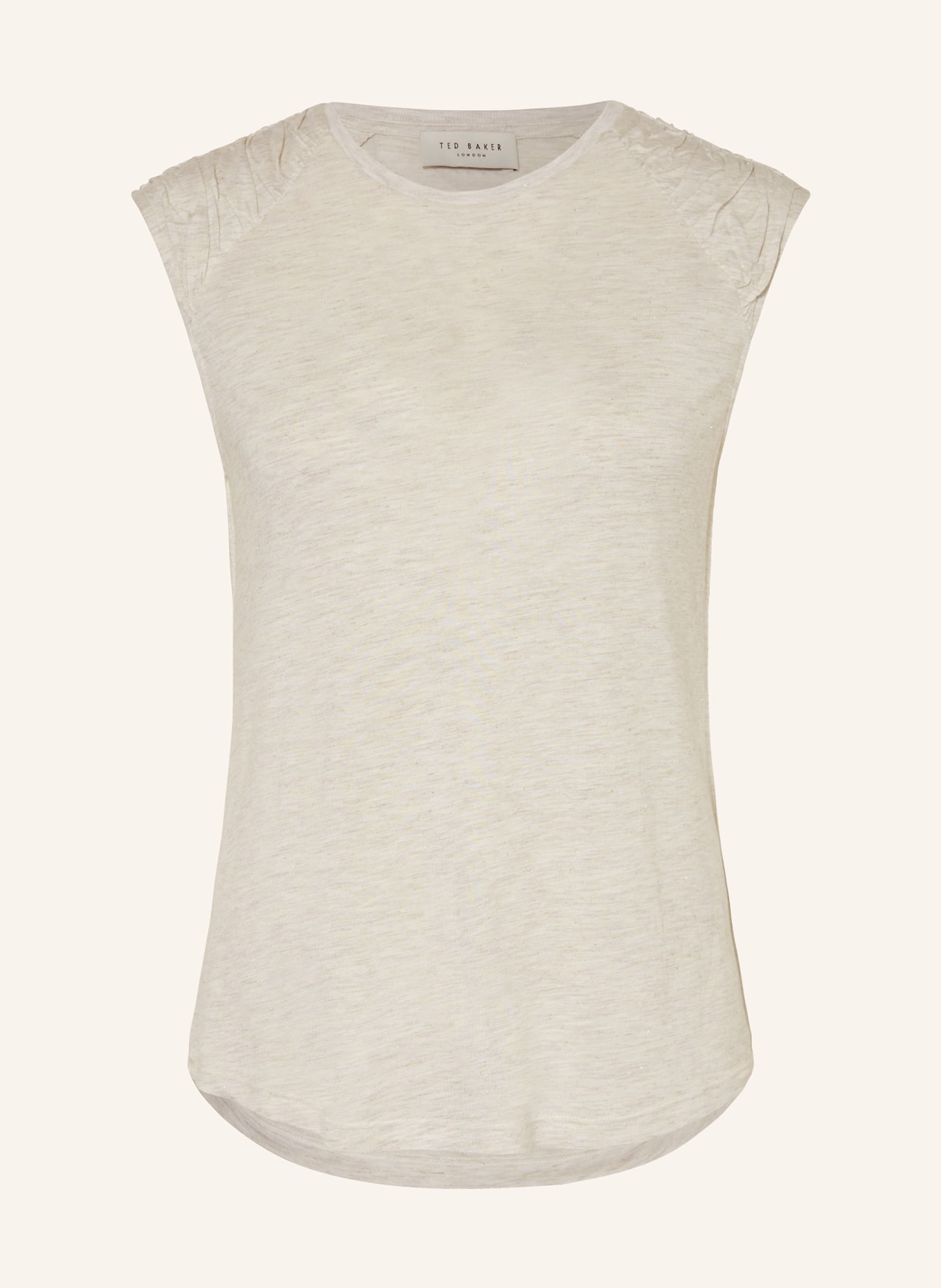 TED BAKER T-shirt KERINHA z błyszczącą przędzą, Kolor: JASNOCZARY/ ZŁOTY (Obrazek 1)