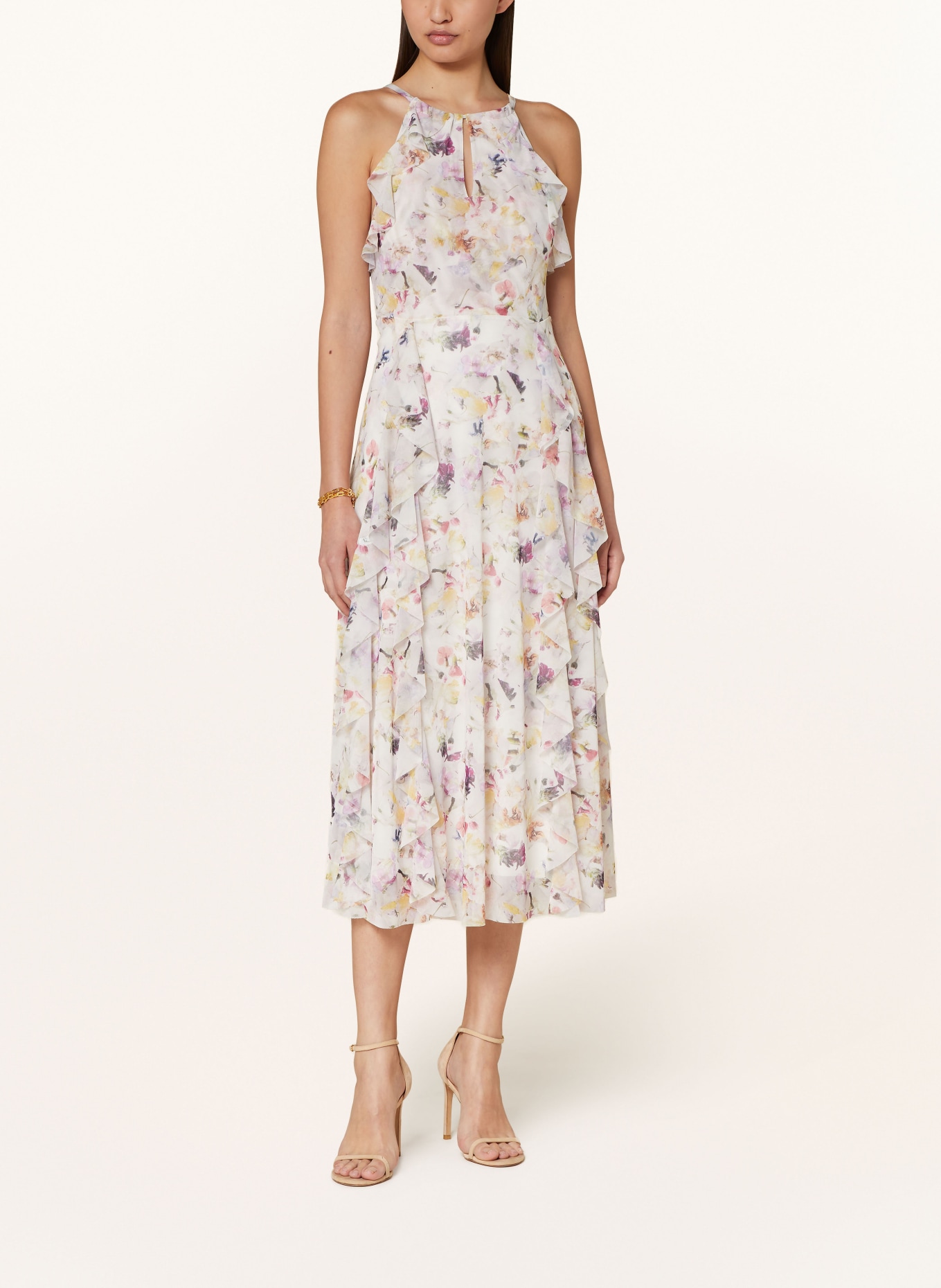 TED BAKER Mesh dress LAURIIN with frills, Color: ECRU/ PURPLE/ GREEN (Image 2)