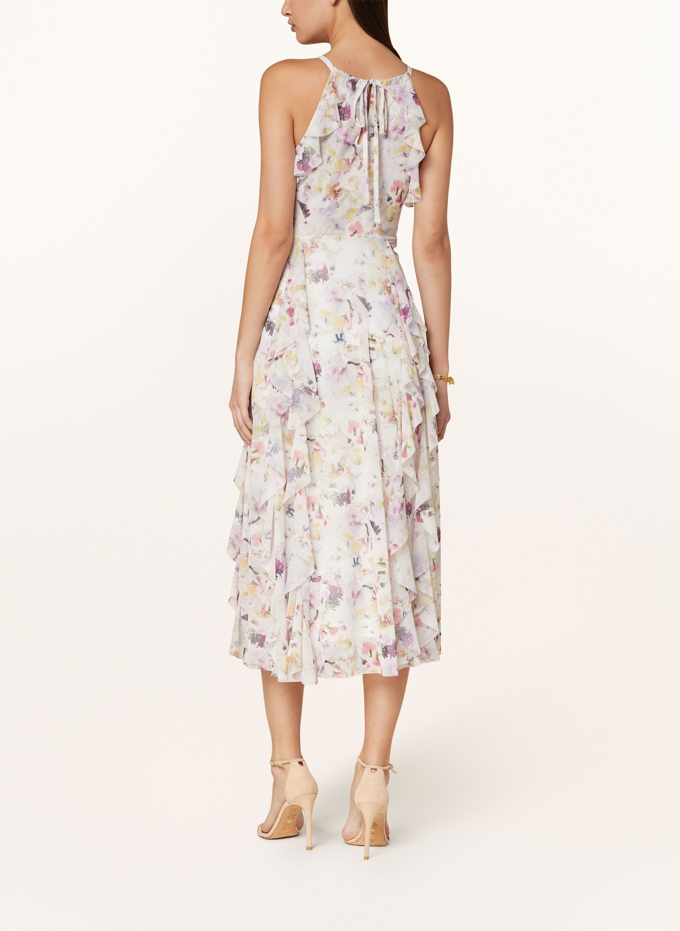 TED BAKER Mesh dress LAURIIN with frills, Color: ECRU/ PURPLE/ GREEN (Image 3)